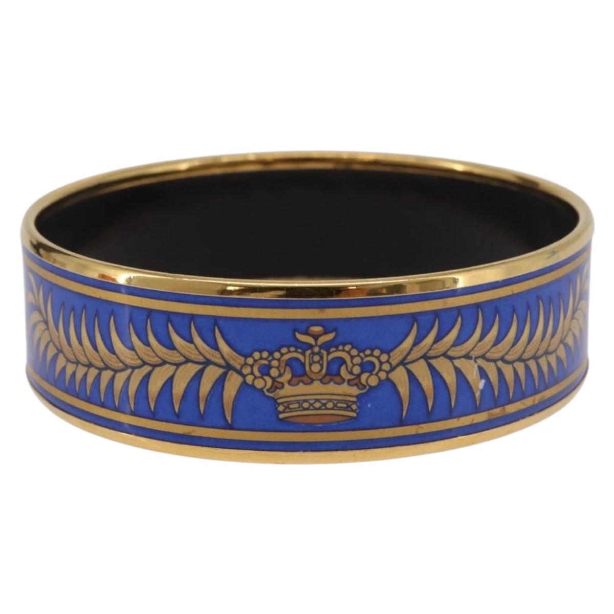 HERMES Cloisonne Emilel GM Bracelet metal Gold Tone Auth 186179M