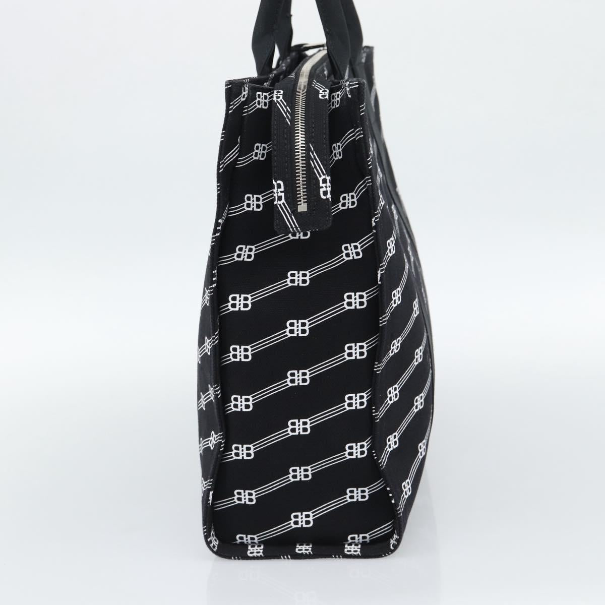 BALENCIAGA Trade Tote Bag Canvas Black Silver 621826 Auth 186183M