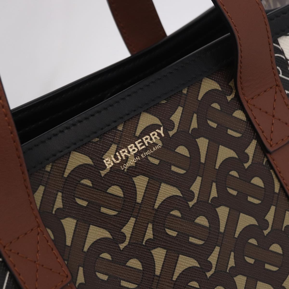 BURBERRY Tote Bag PVC Leather Brown Gold Auth 186186M