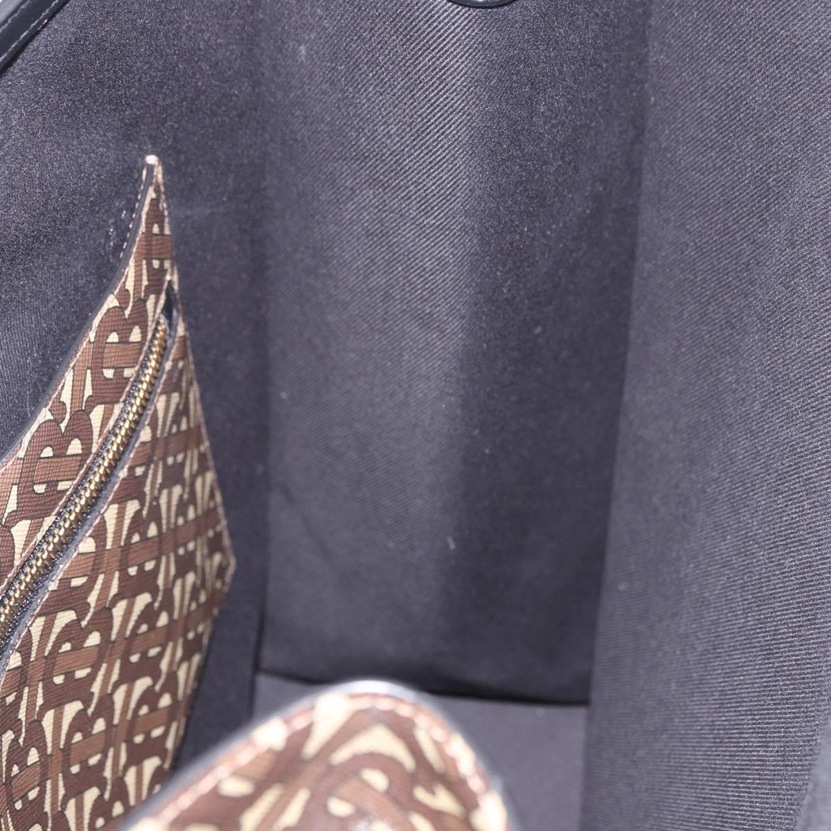 BURBERRY Tote Bag PVC Leather Brown Gold Auth 186186M