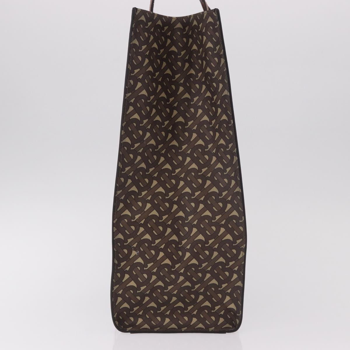 BURBERRY Tote Bag PVC Leather Brown Gold Auth 186186M