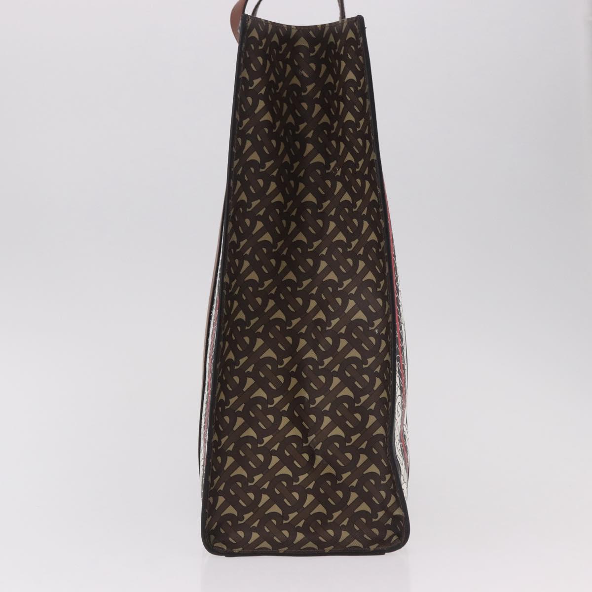 BURBERRY Tote Bag PVC Leather Brown Gold Auth 186186M