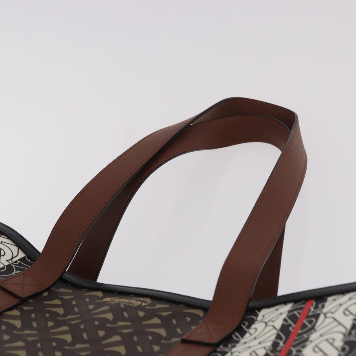 BURBERRY Tote Bag PVC Leather Brown Gold Auth 186186M