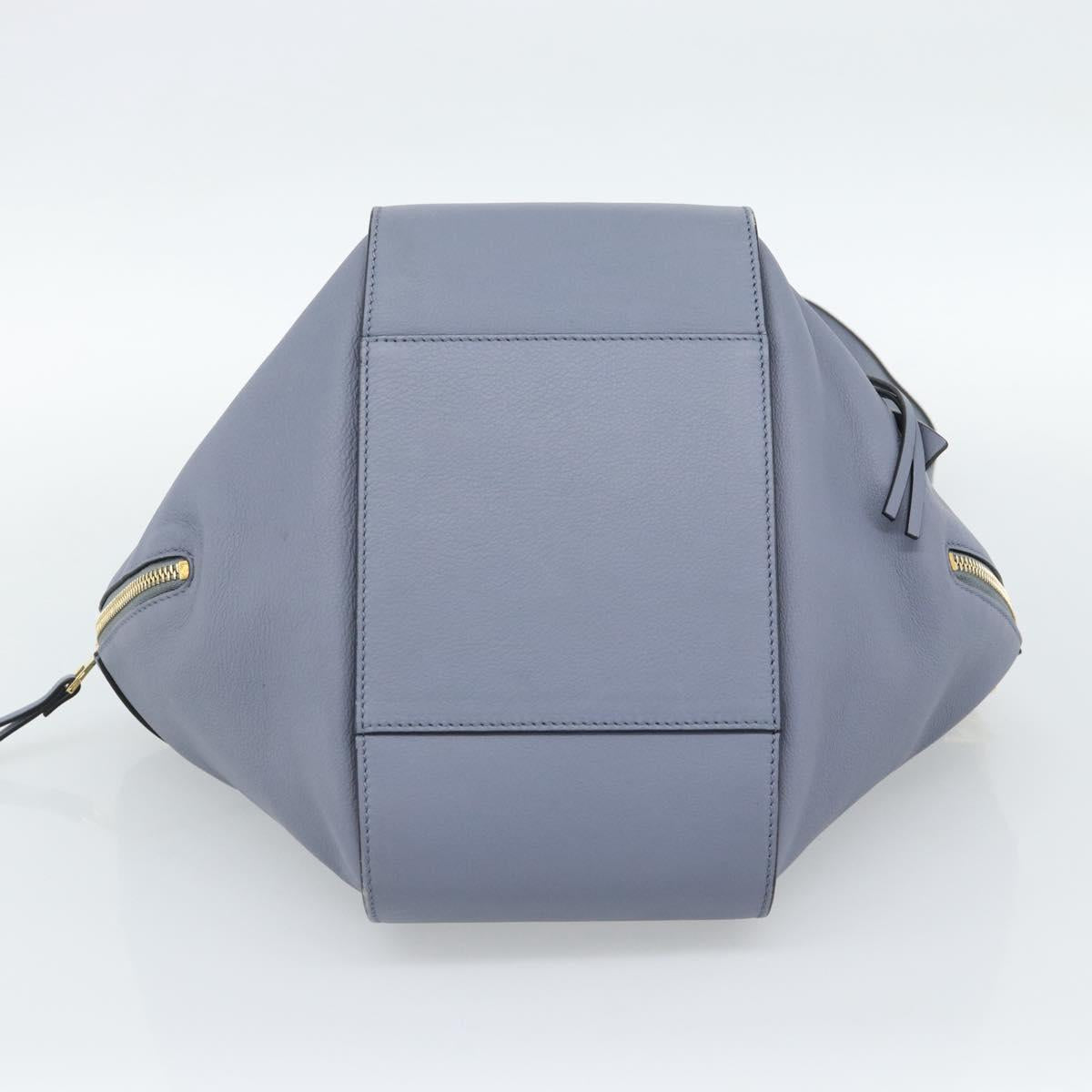 LOEWE Hammock Small Hand Bag Leather 2way Light Blue Gold Auth 186188SM