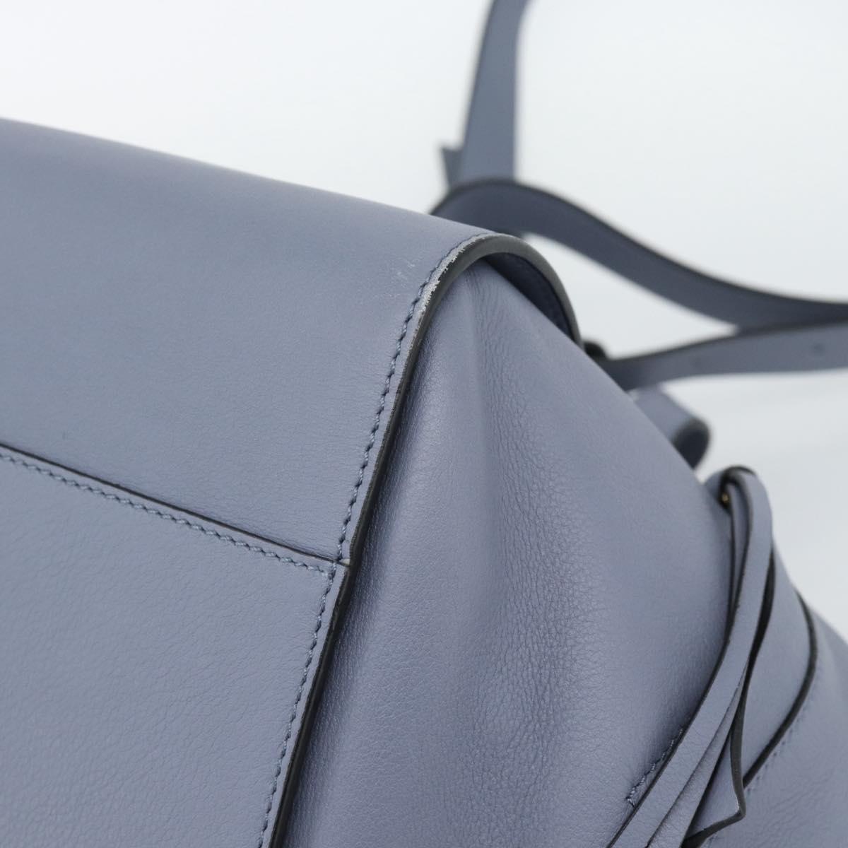 LOEWE Hammock Small Hand Bag Leather 2way Light Blue Gold Auth 186188SM