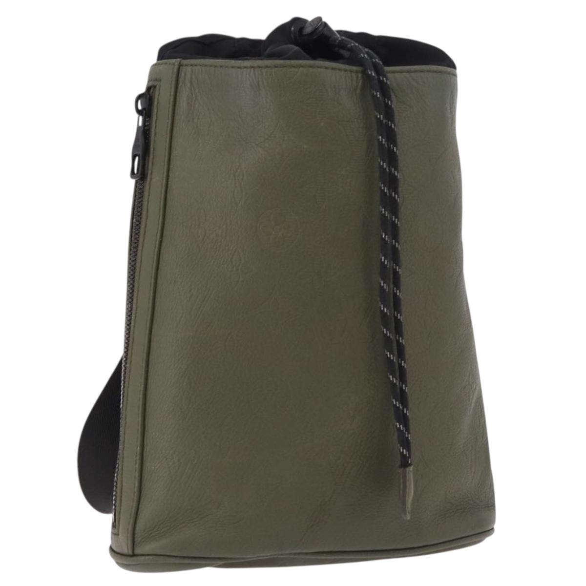 LOUIS VUITTON Monogram Shadow Chalk Sling Bag Green M44634 LV Auth 186190M