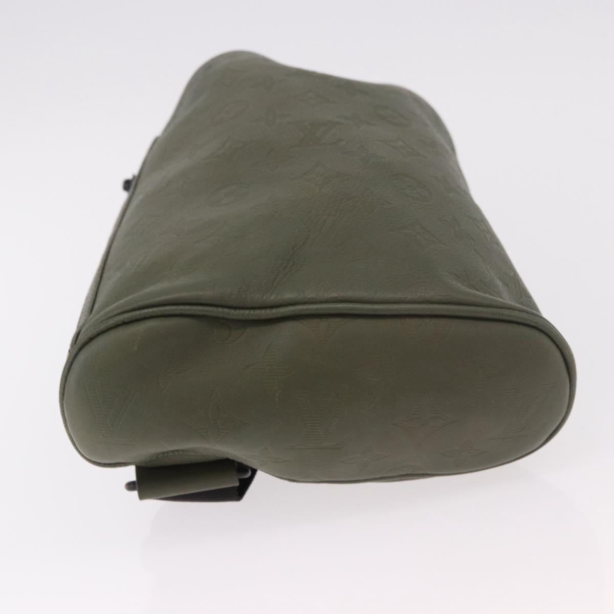 LOUIS VUITTON Monogram Shadow Chalk Sling Bag Green M44634 LV Auth 186190M