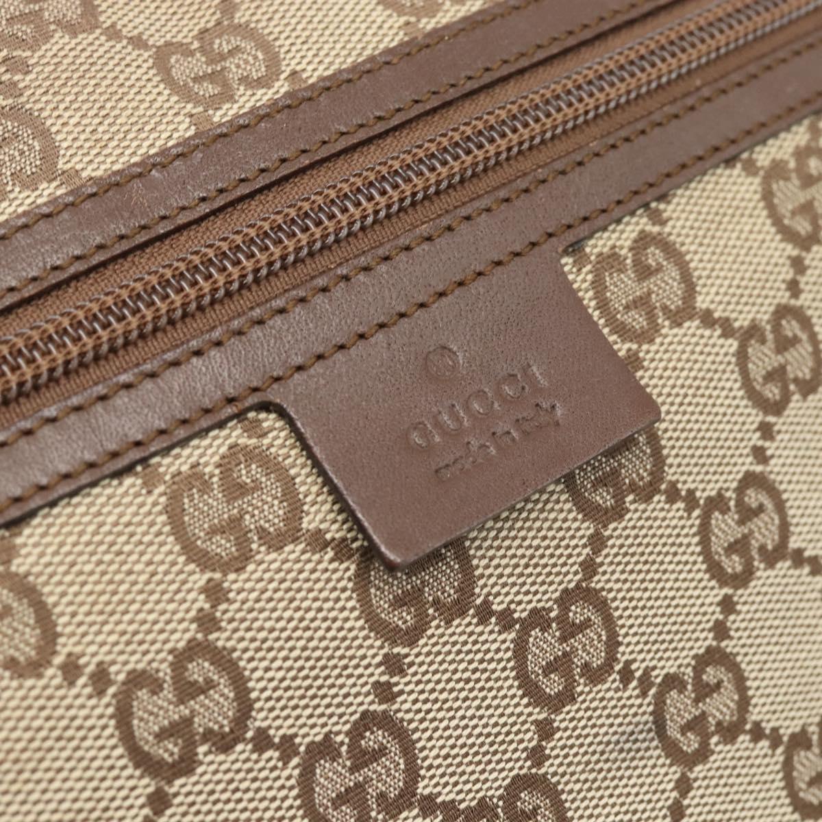 GUCCI GG Canvas Shoulder Bag Beige Silver 90477 Auth 186195A