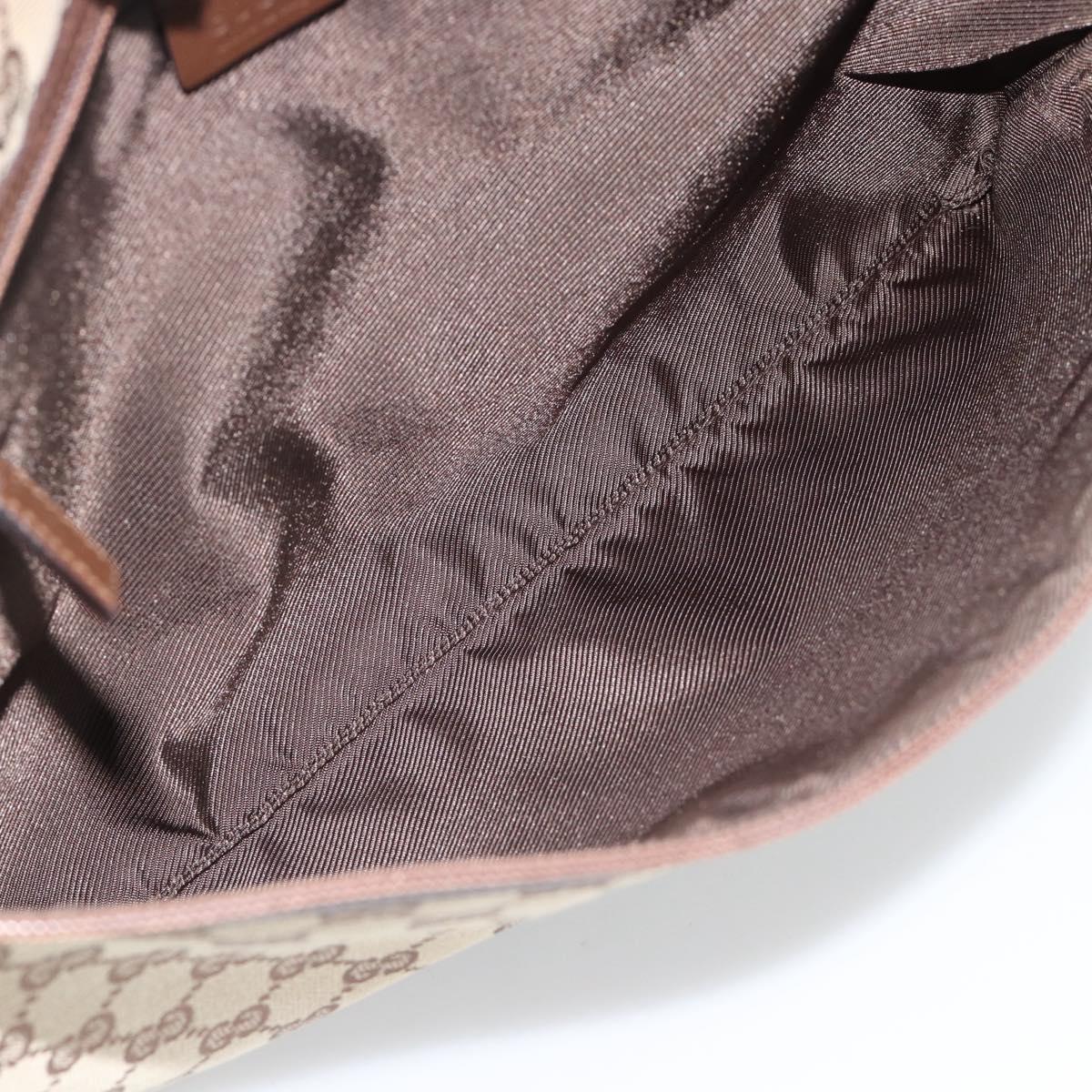 GUCCI GG Canvas Shoulder Bag Beige Silver 90477 Auth 186195A