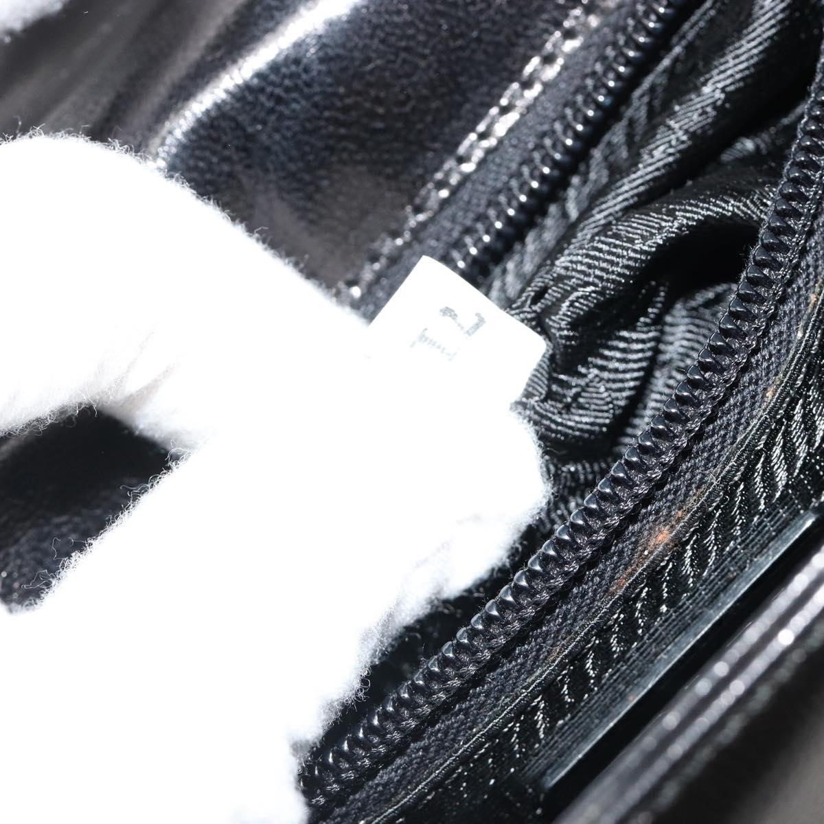 PRADA Chain Shoulder Bag Leather Black Silver Auth 186197A