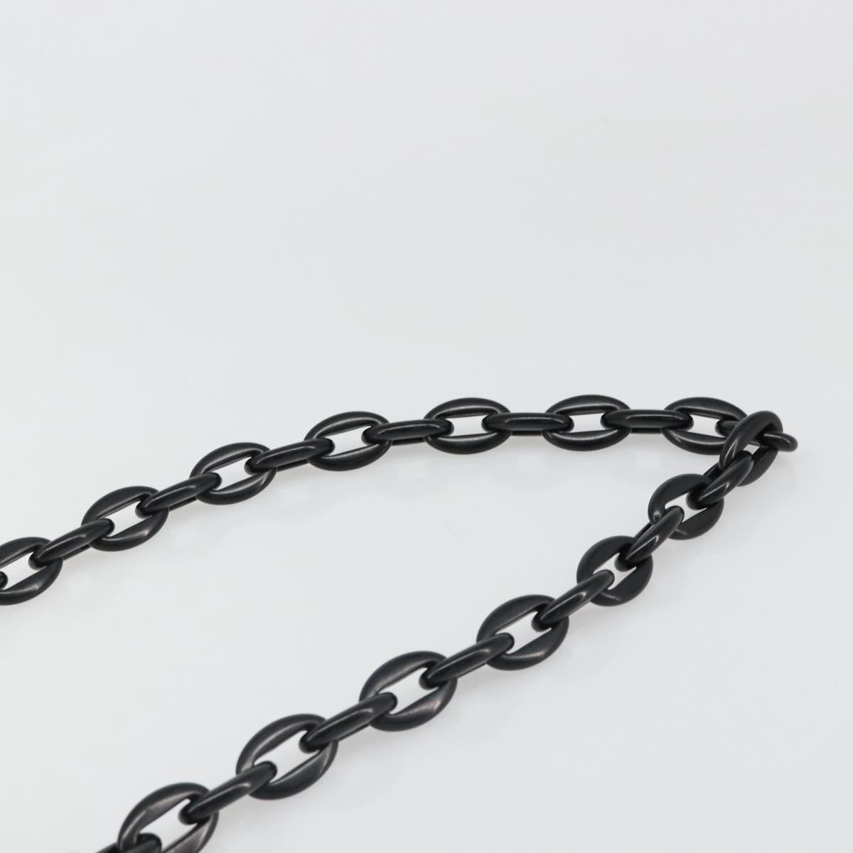 PRADA Chain Shoulder Bag Leather Black Silver Auth 186197A