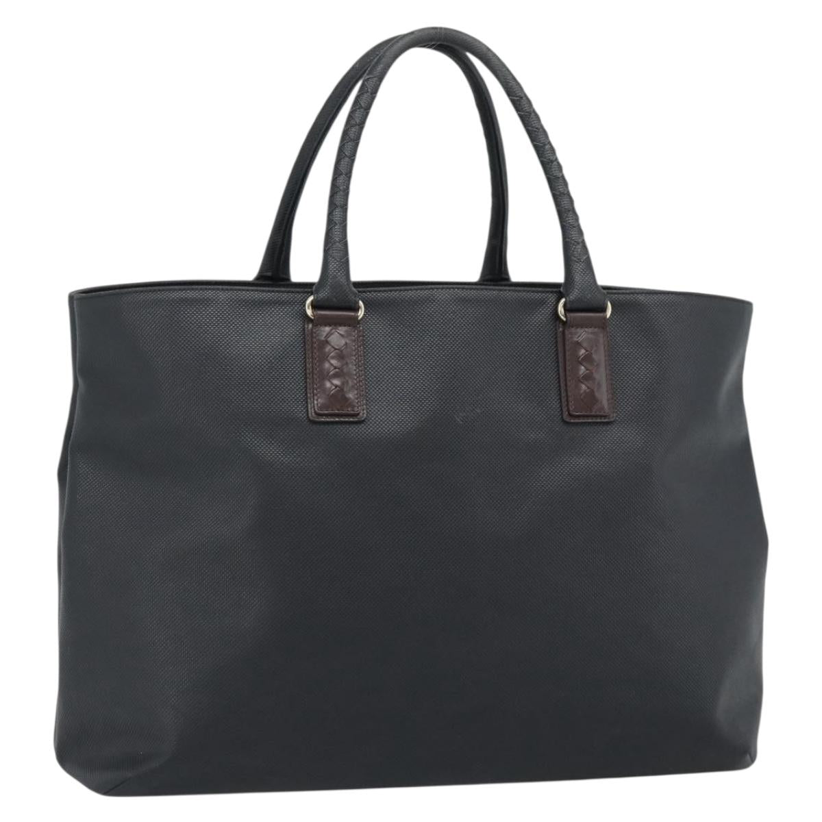 BOTTEGA VENETA Marco Polo Tote Bag PVC Black Gold Auth 186200A