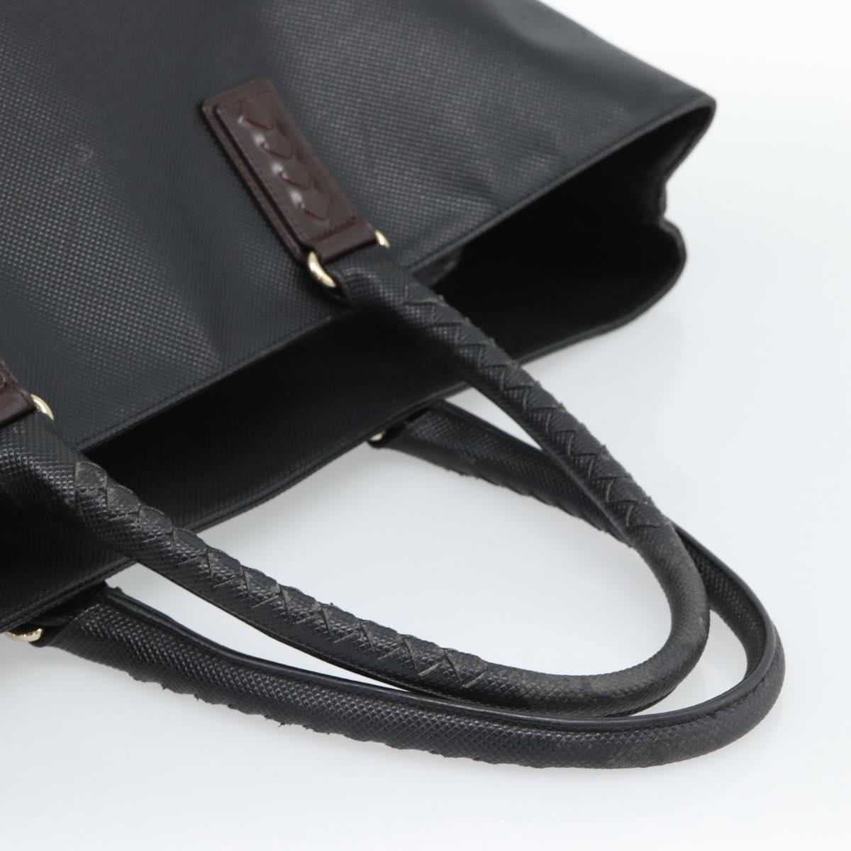 BOTTEGA VENETA Marco Polo Tote Bag PVC Black Gold Auth 186200A