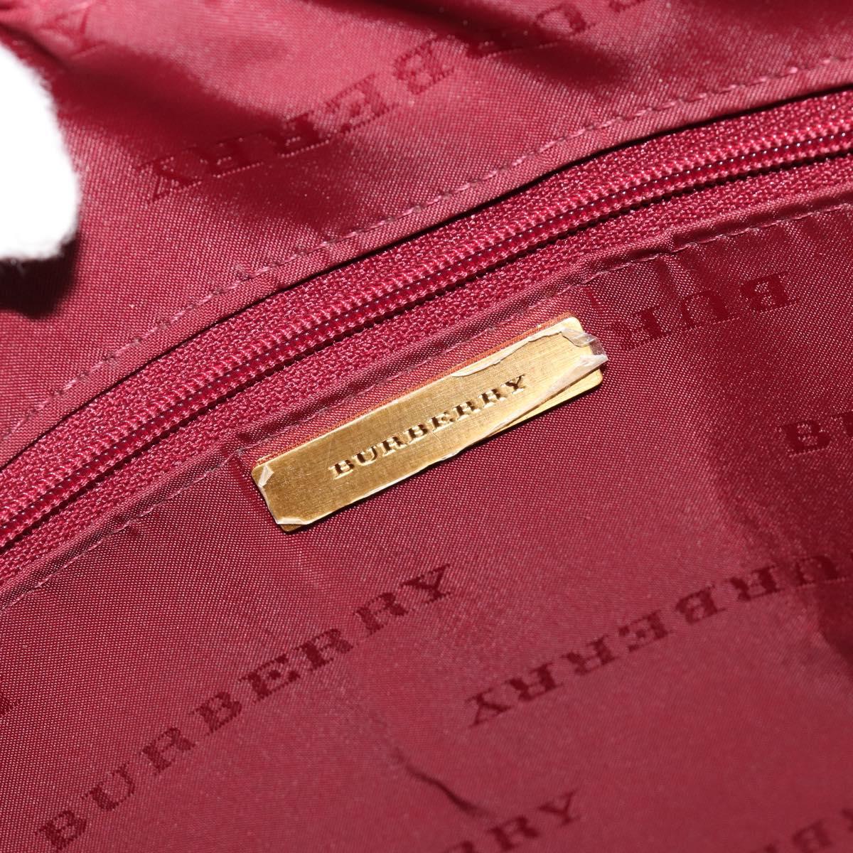 BURBERRY Nova Check Hand Bag Canvas Beige Gold Auth 186208A