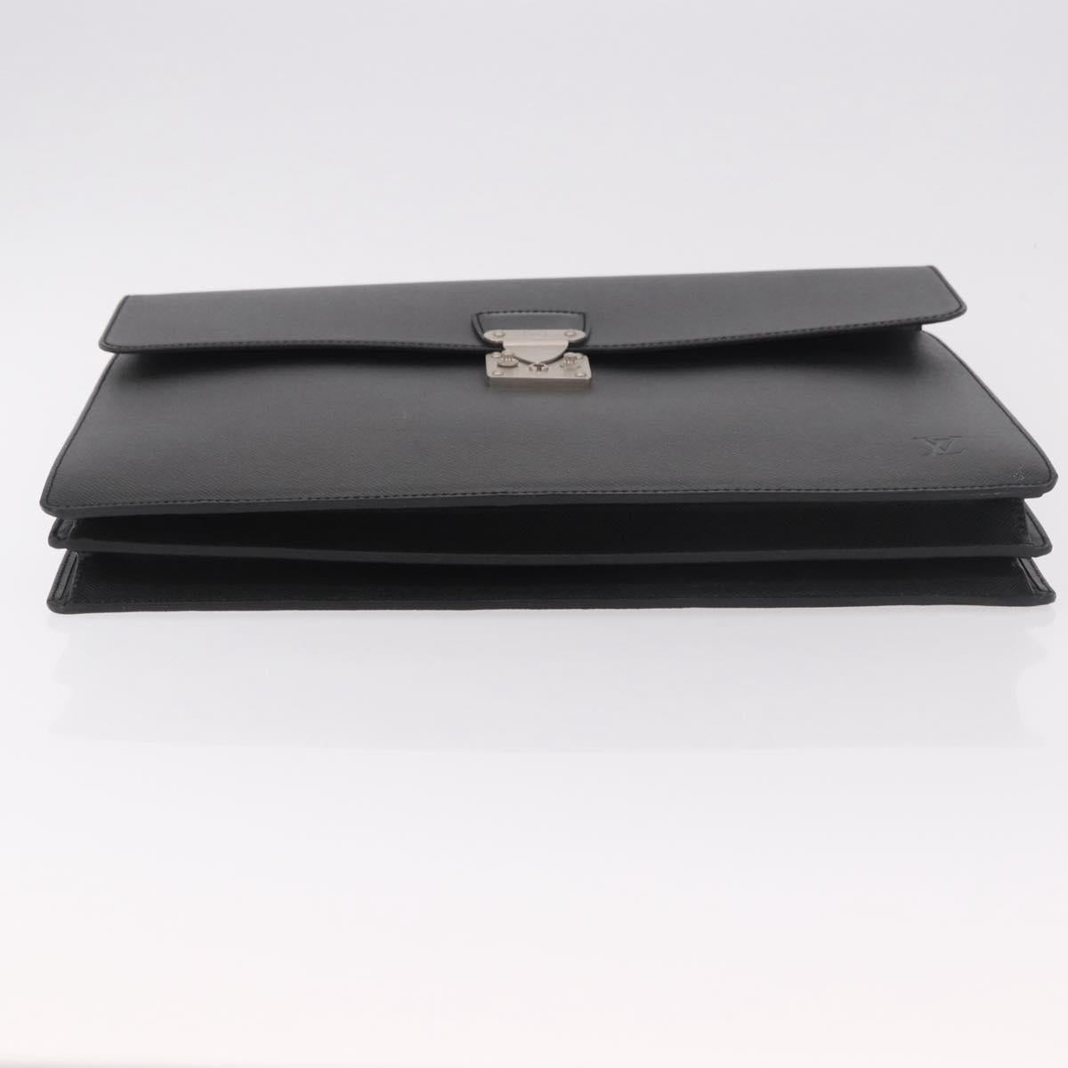 LOUIS VUITTON Taiga Serviette Moskova Business Bag Ardoise M30032 Auth 186217