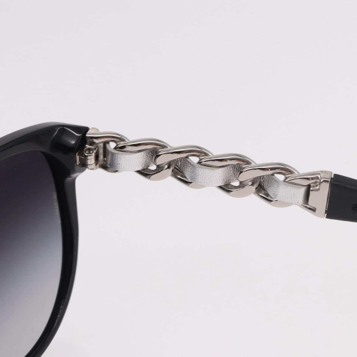 CHANEL Chain Sunglasses plastic Black CC Auth 186220M