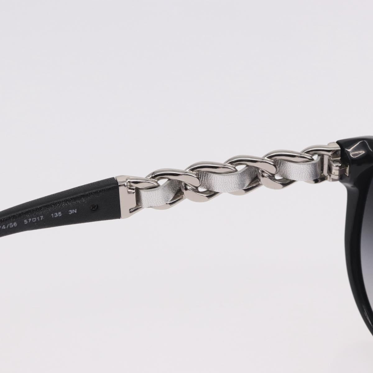 CHANEL Chain Sunglasses plastic Black CC Auth 186220M