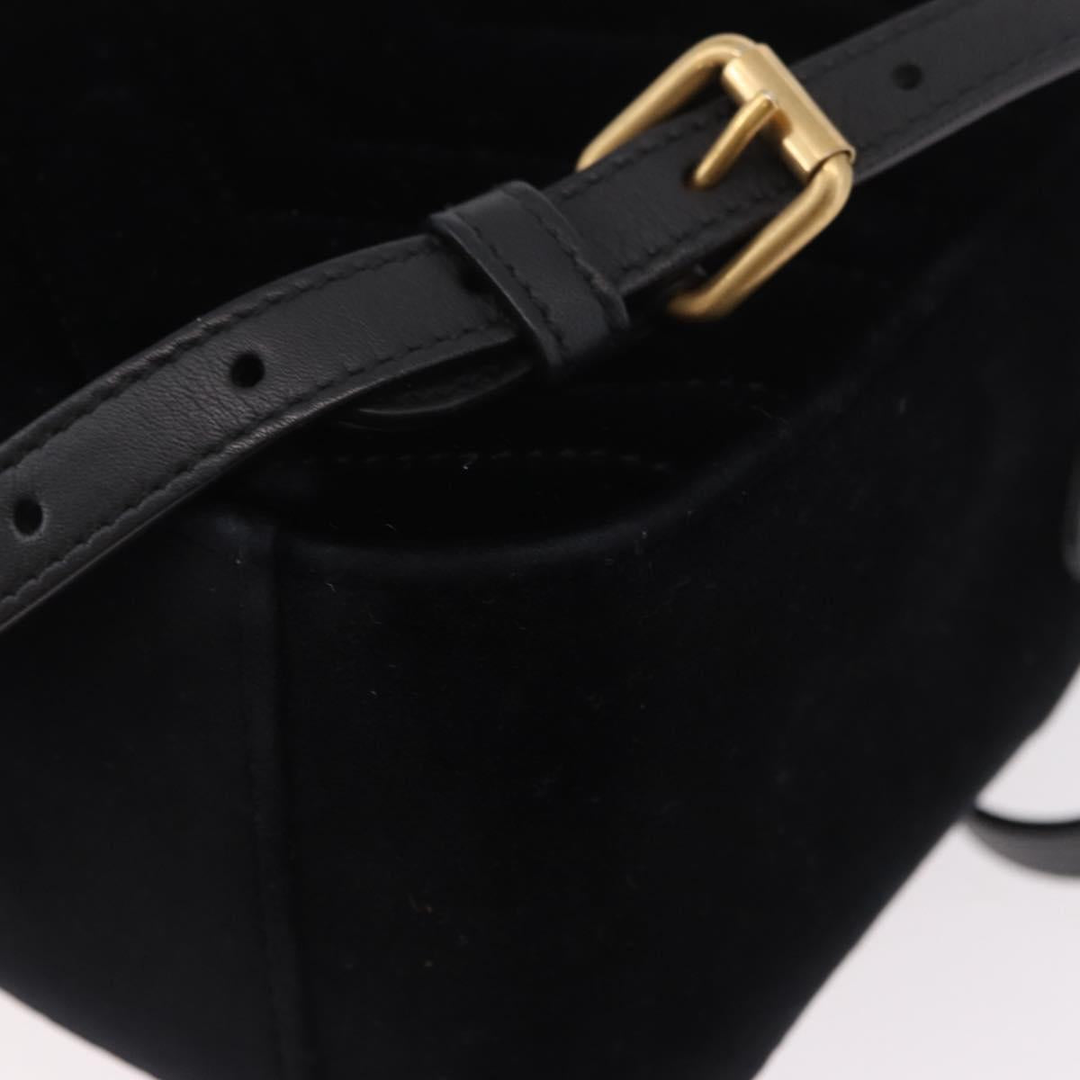 GUCCI GG Marmont Backpack Velor Black Gold 524568 Auth 186222SAM