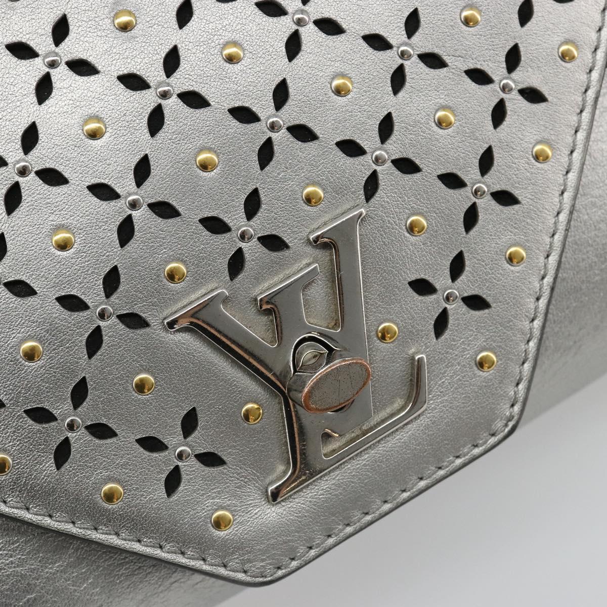 LOUIS VUITTON LV Love Note Shoulder Bag Leather Silver M54872 LV Auth 186225M
