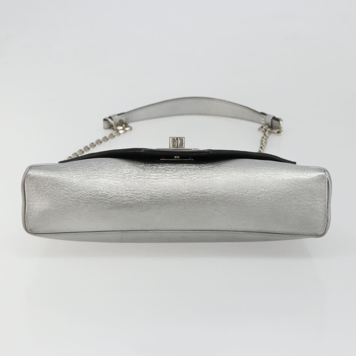 LOUIS VUITTON LV Love Note Shoulder Bag Leather Silver M54872 LV Auth 186225M