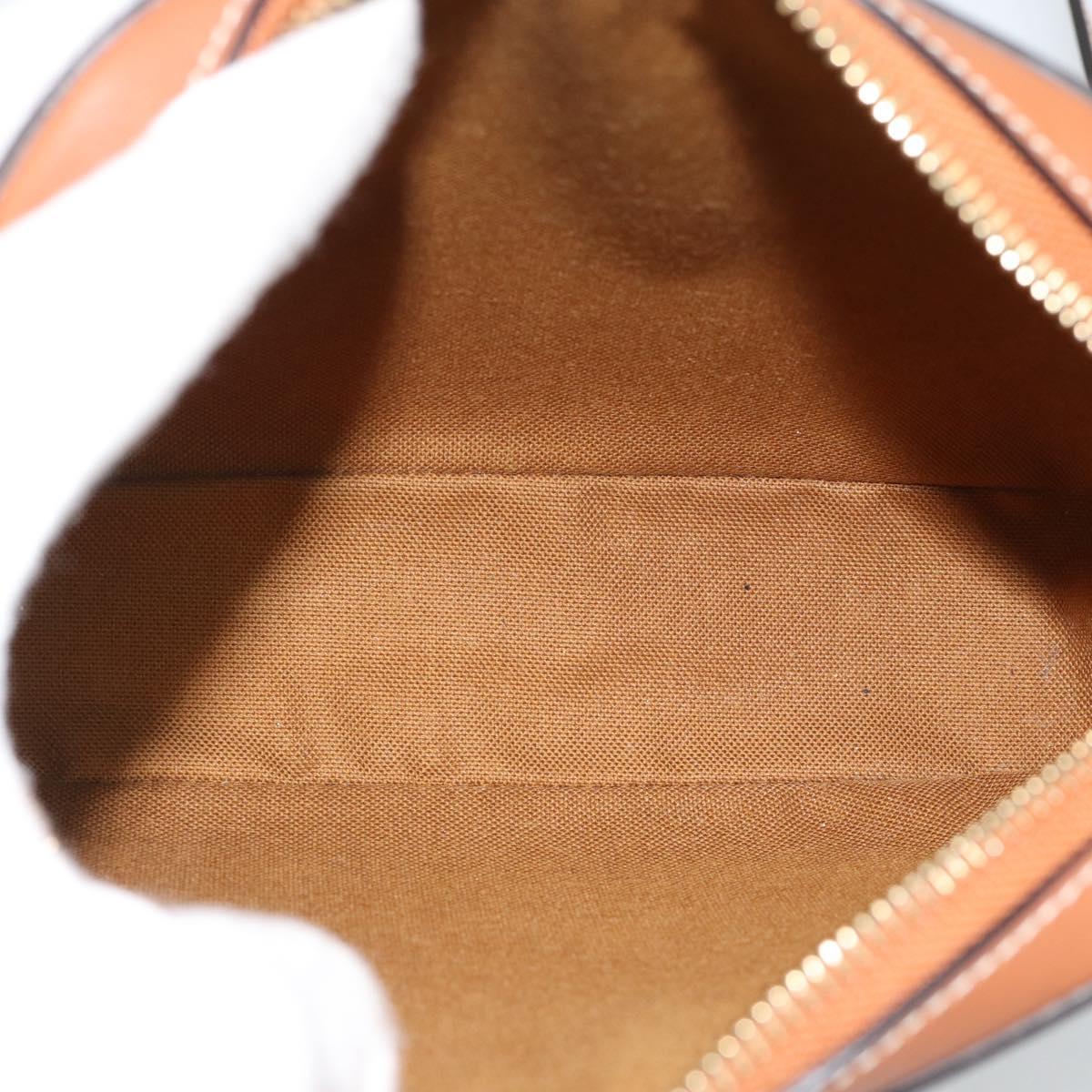 CELINE Triomphe Shoulder Bag PVC Black Gold Auth 186226M