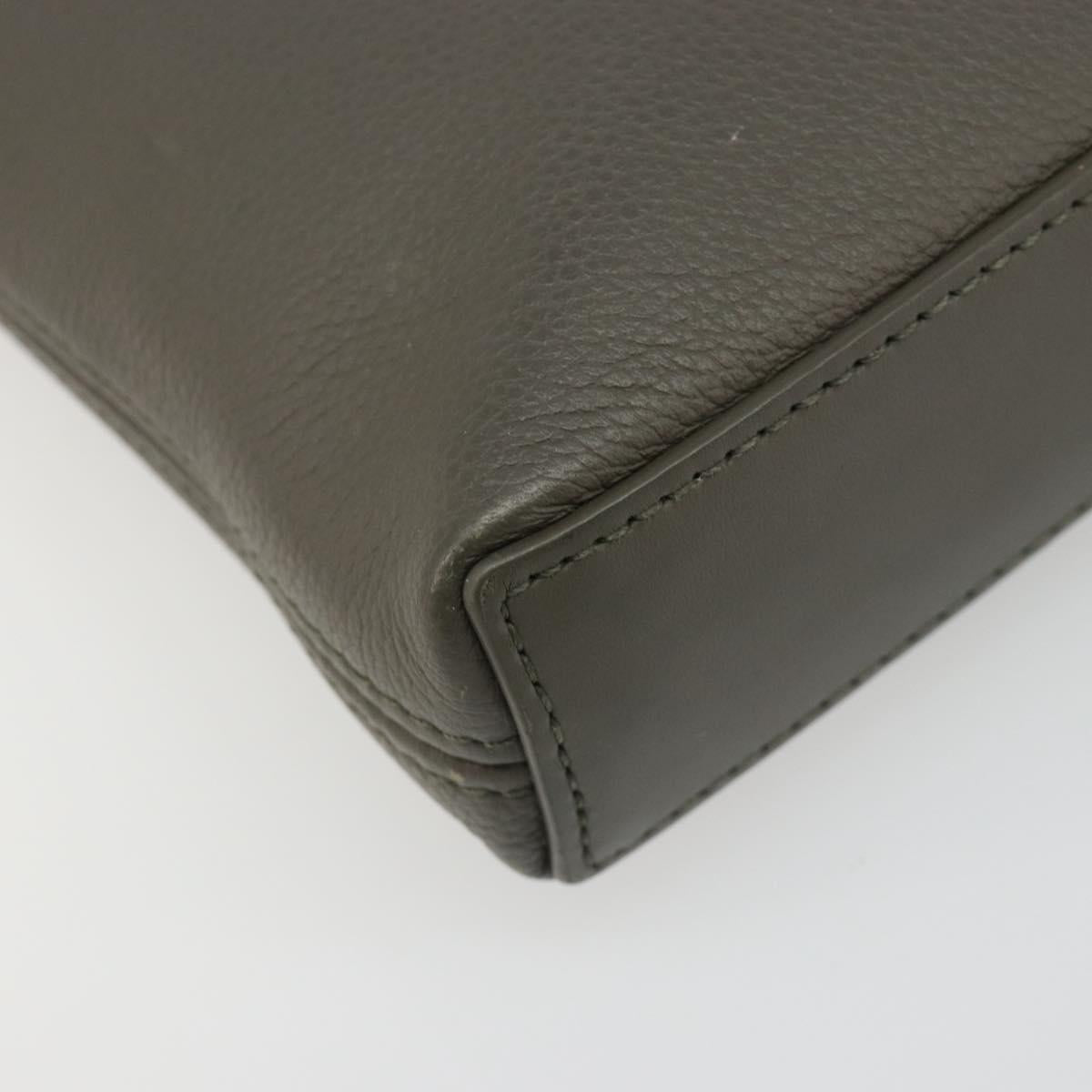 LOUIS VUITTON Takeoff Pouch Clutch Bag Leather Gray M81735 LV Auth 186227M