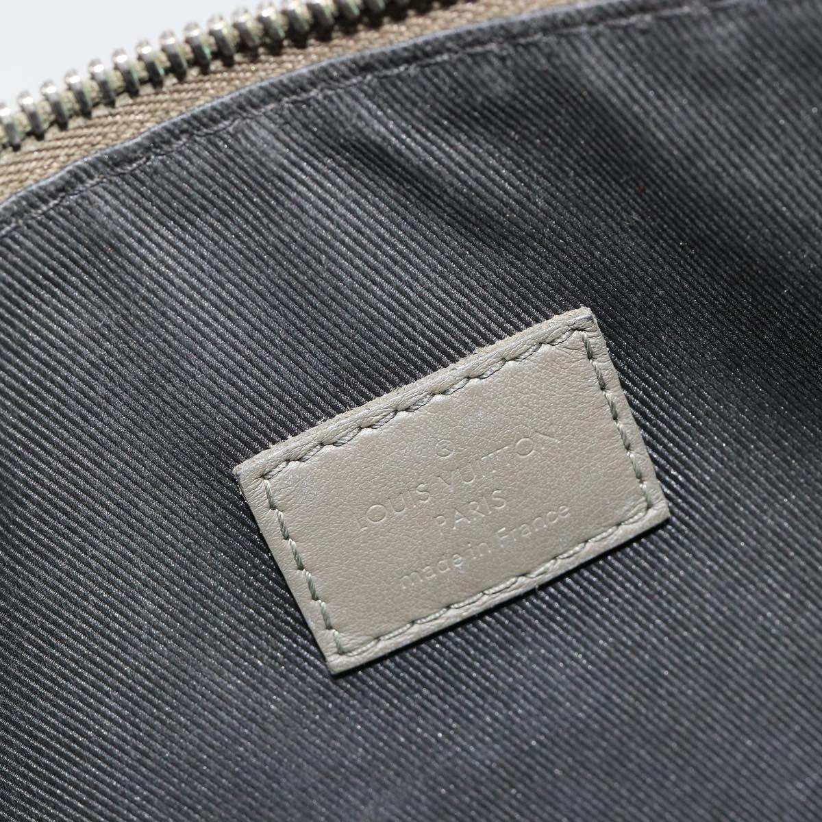 LOUIS VUITTON Takeoff Pouch Clutch Bag Leather Gray M81735 LV Auth 186227M