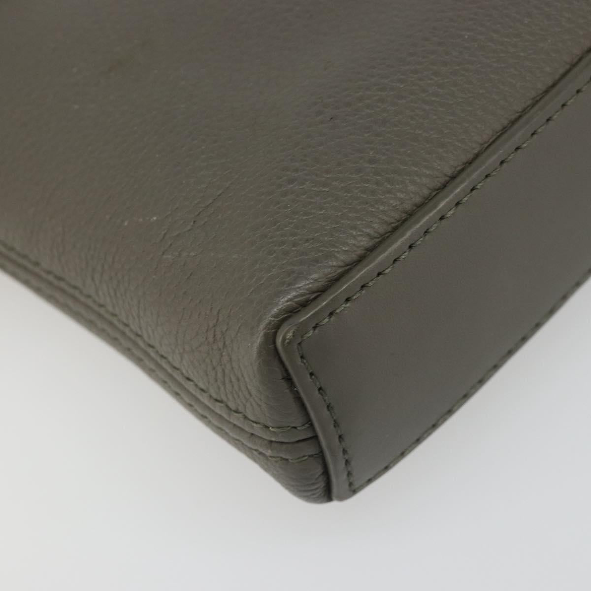 LOUIS VUITTON Takeoff Pouch Clutch Bag Leather Gray M81735 LV Auth 186227M