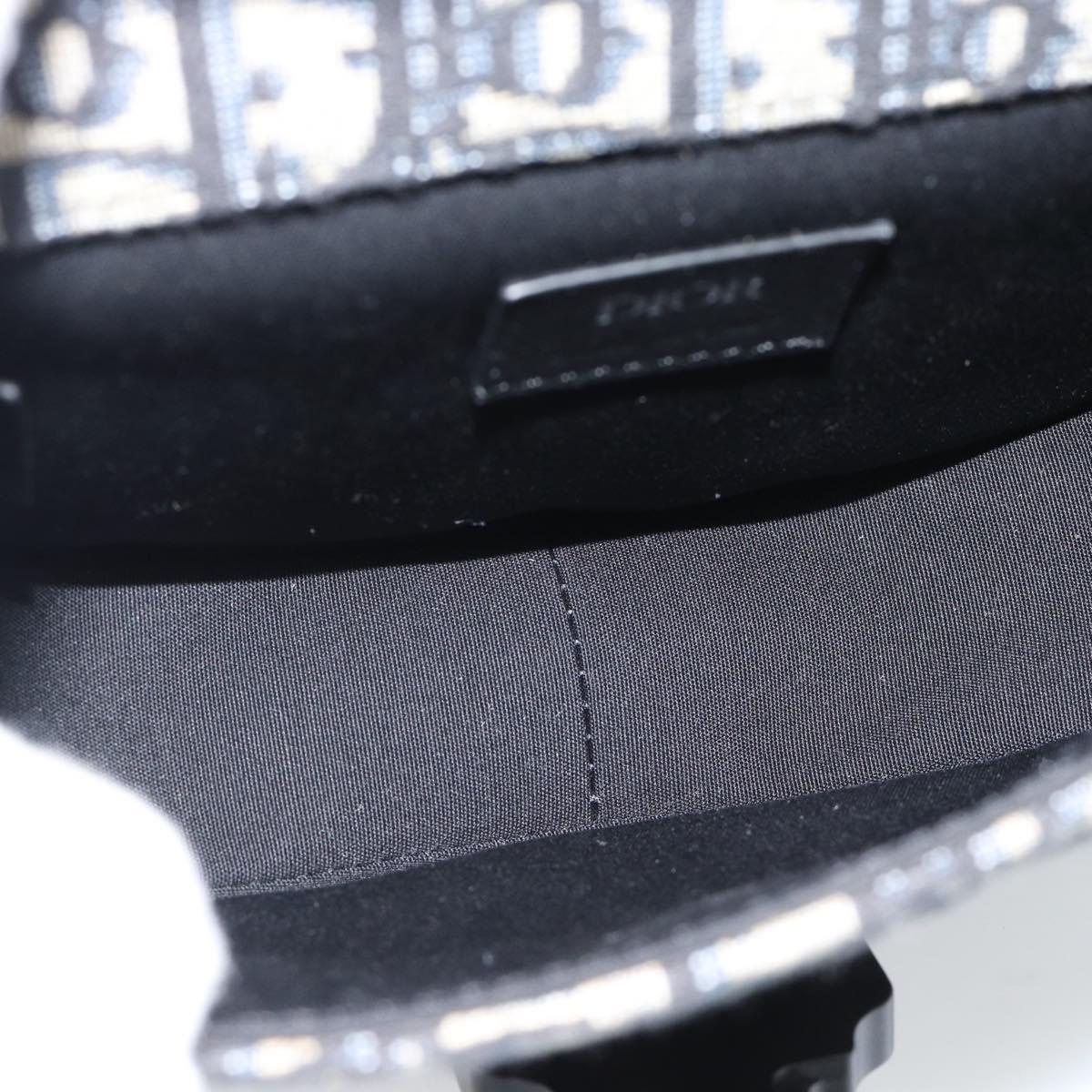 Christian Dior Trotter Canvas Gallop Shoulder Bag Navy Silver Auth 186228SM