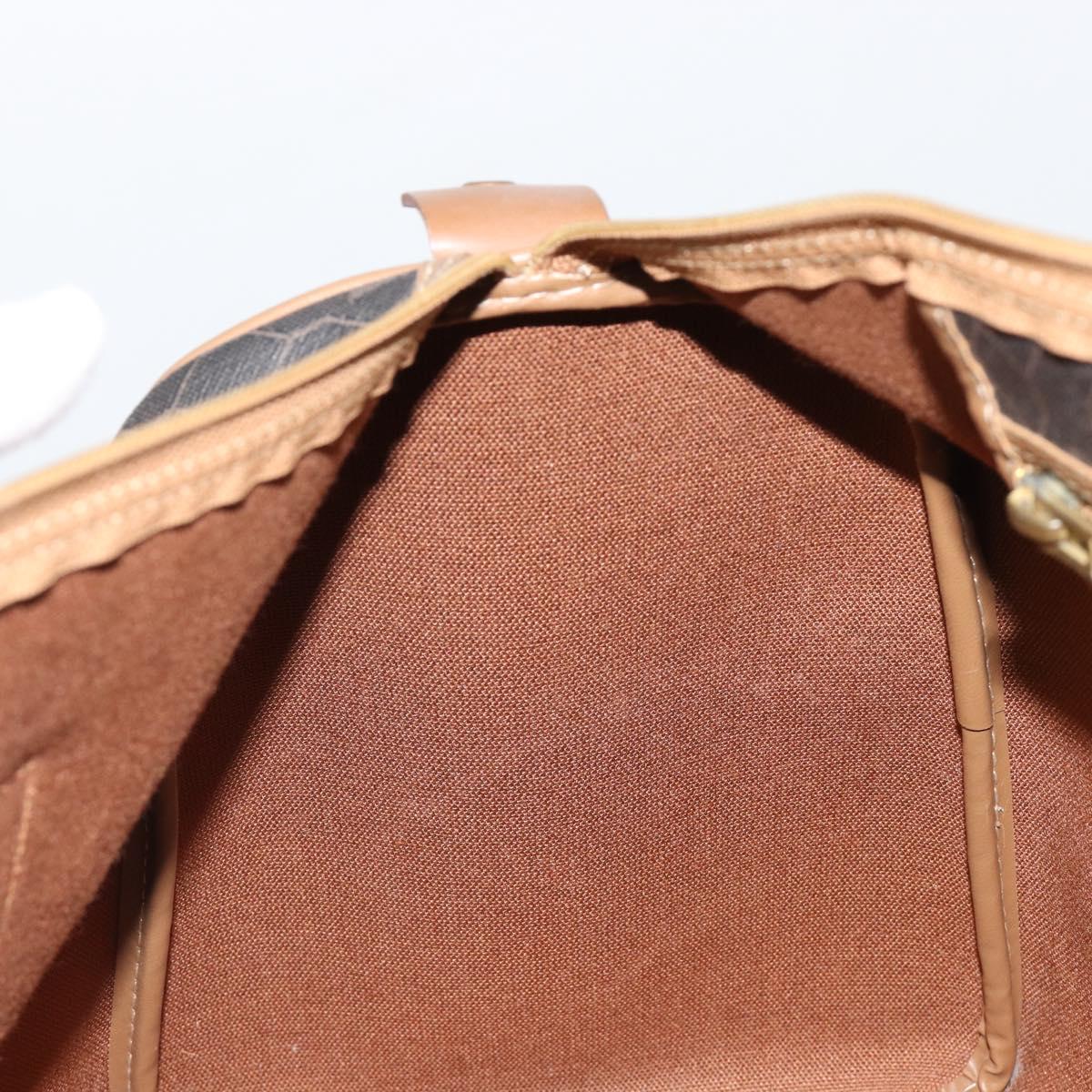Christian Dior Honeycomb Canvas Boston Bag PVC Black Gold Auth 186229A