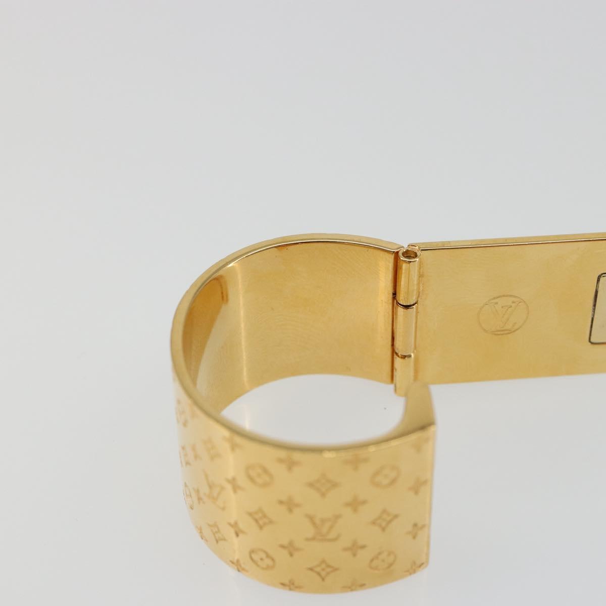 LOUIS VUITTON Monogram Nanogram Scarf Ring Brooch Gold Tone M00226 Auth 186230A