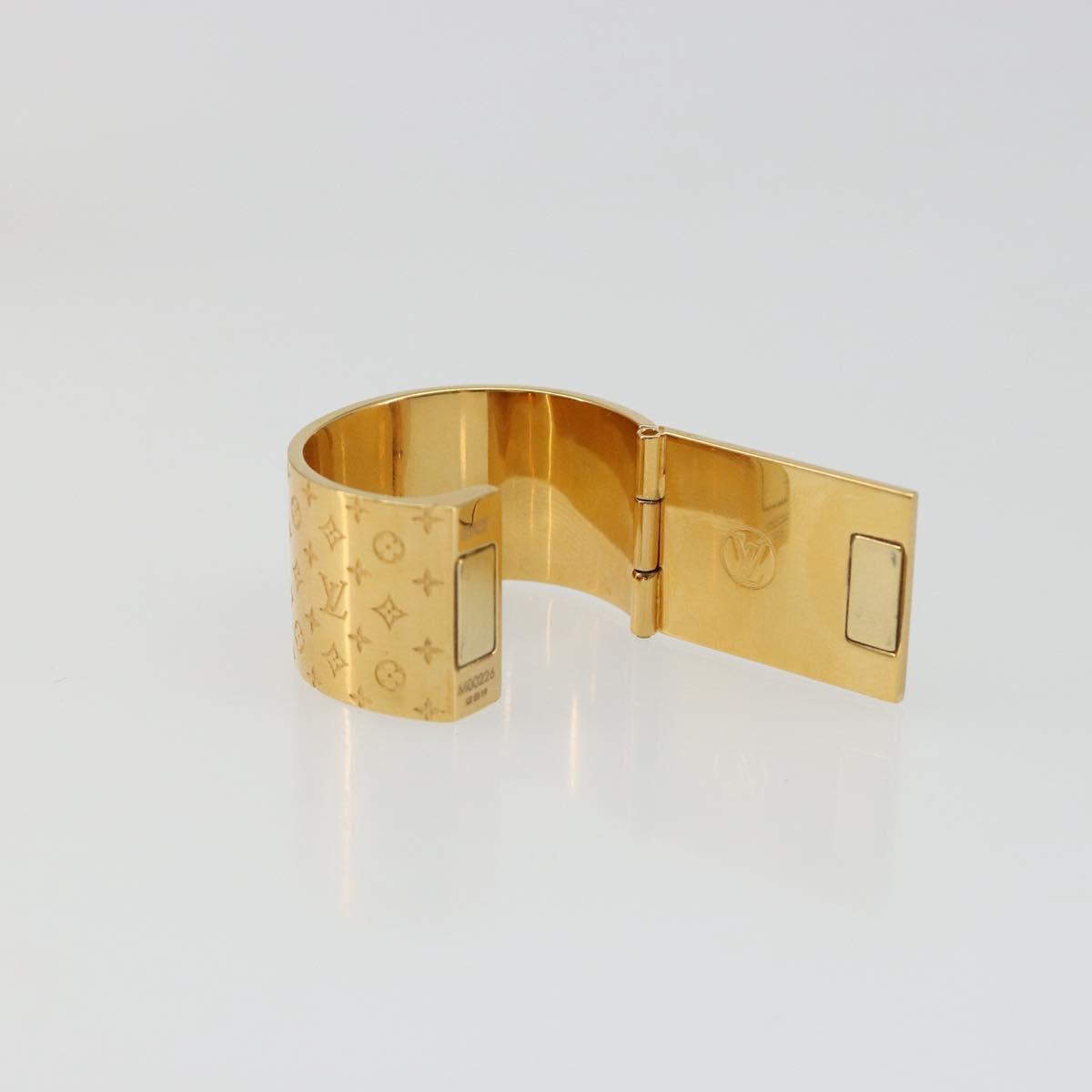 LOUIS VUITTON Monogram Nanogram Scarf Ring Brooch Gold Tone M00226 Auth 186230A