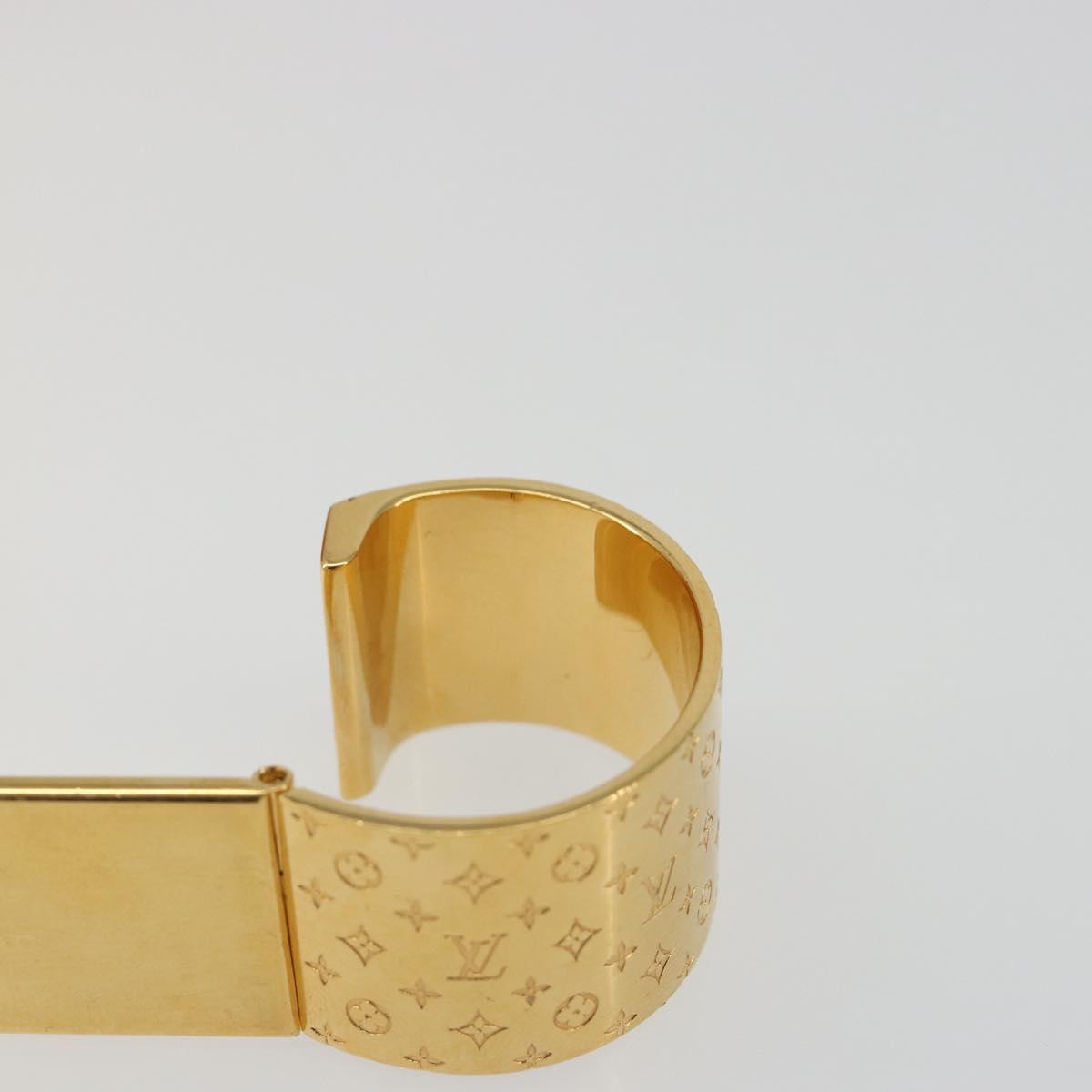 LOUIS VUITTON Monogram Nanogram Scarf Ring Brooch Gold Tone M00226 Auth 186230A