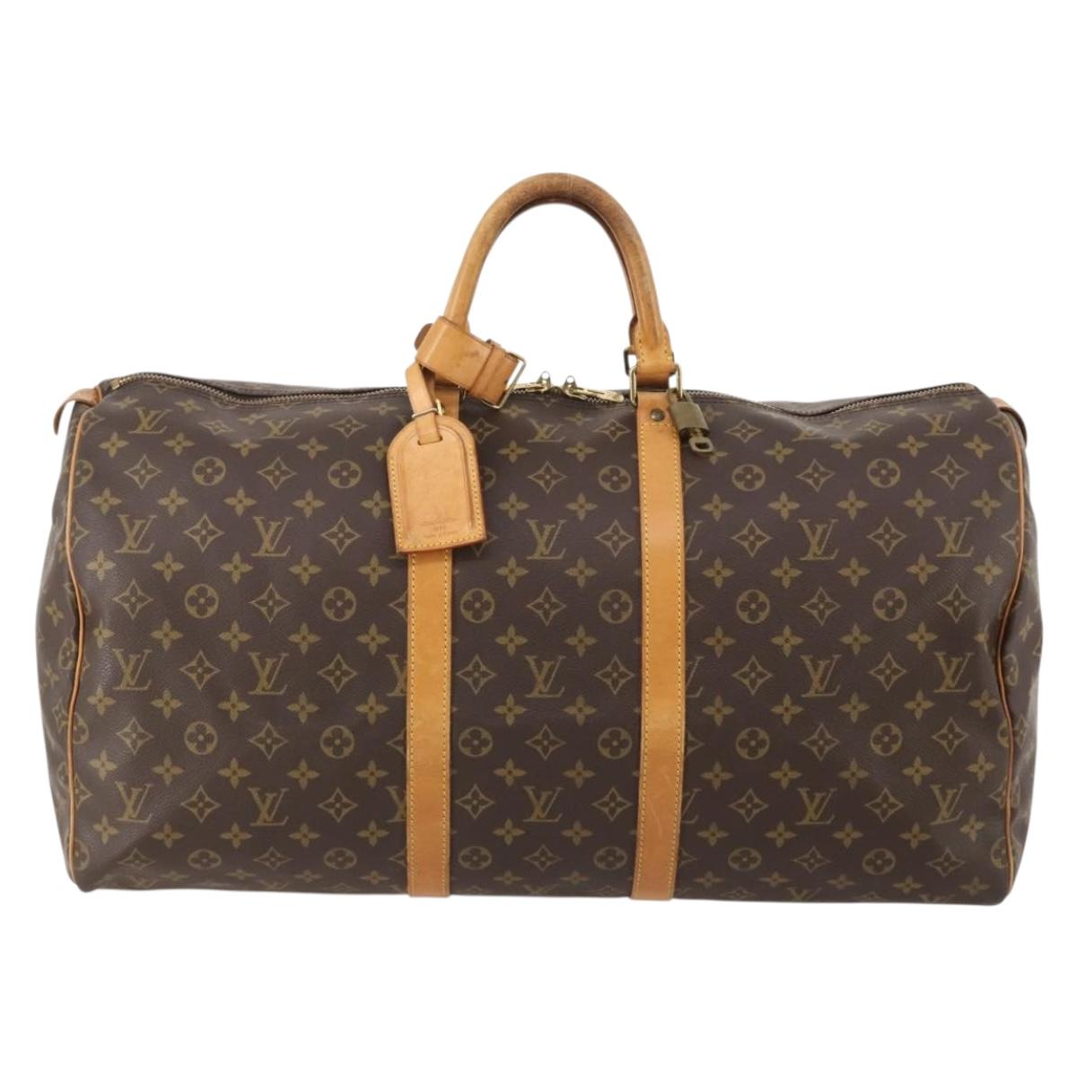 LOUIS VUITTON Monogram Keepall 55 Boston Bag M41424 LV Auth 186234A