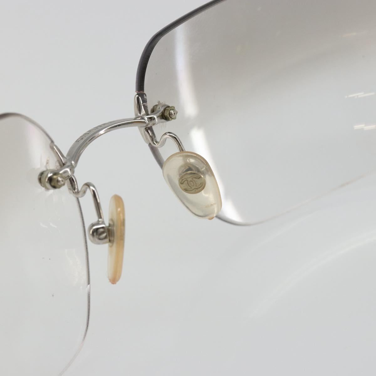 CHANEL COCO Mark Sunglasses metal Silver tone CC Auth 186236M