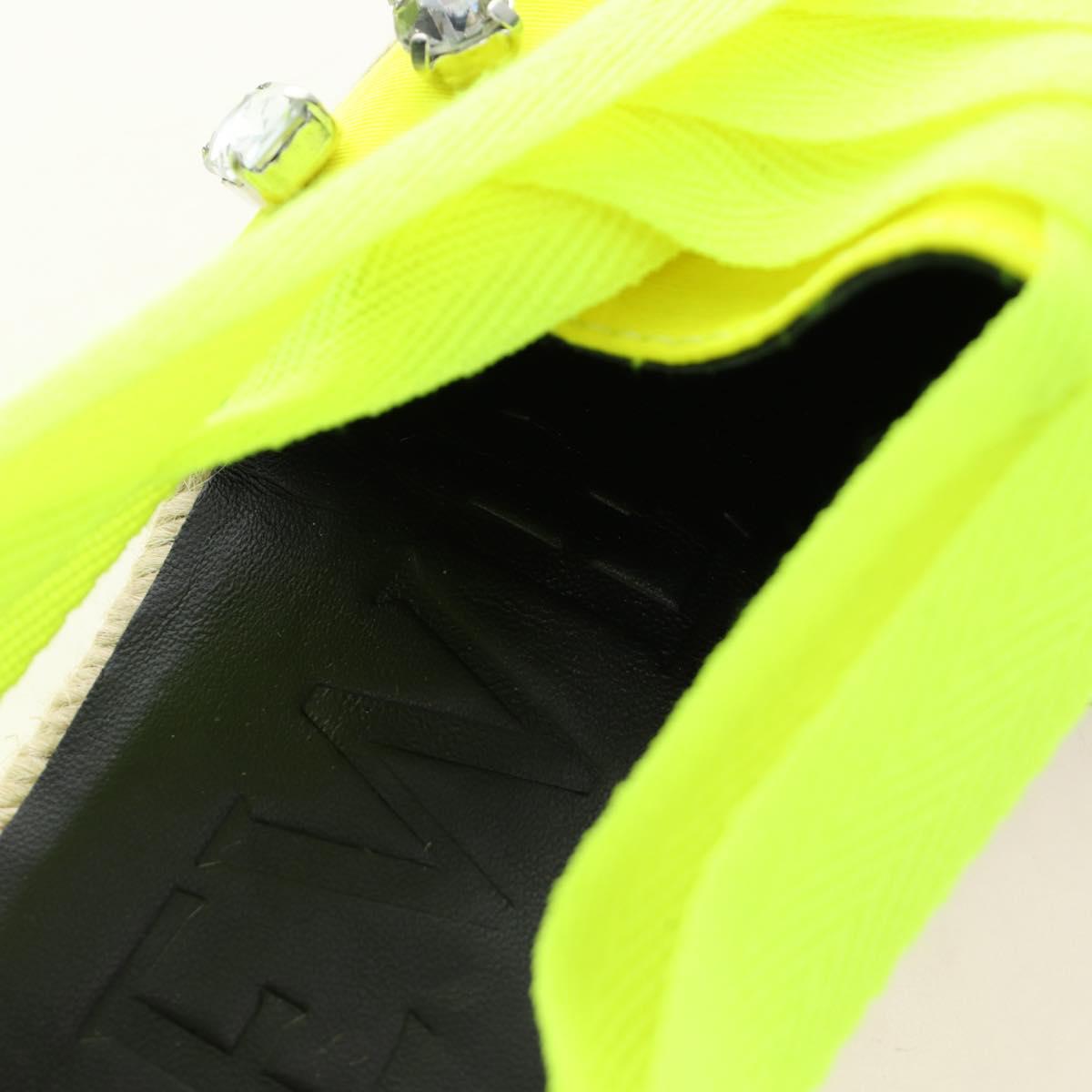 LOEWE Bijou Espadrilles Sandals Canvas Neon Green Auth 186240M