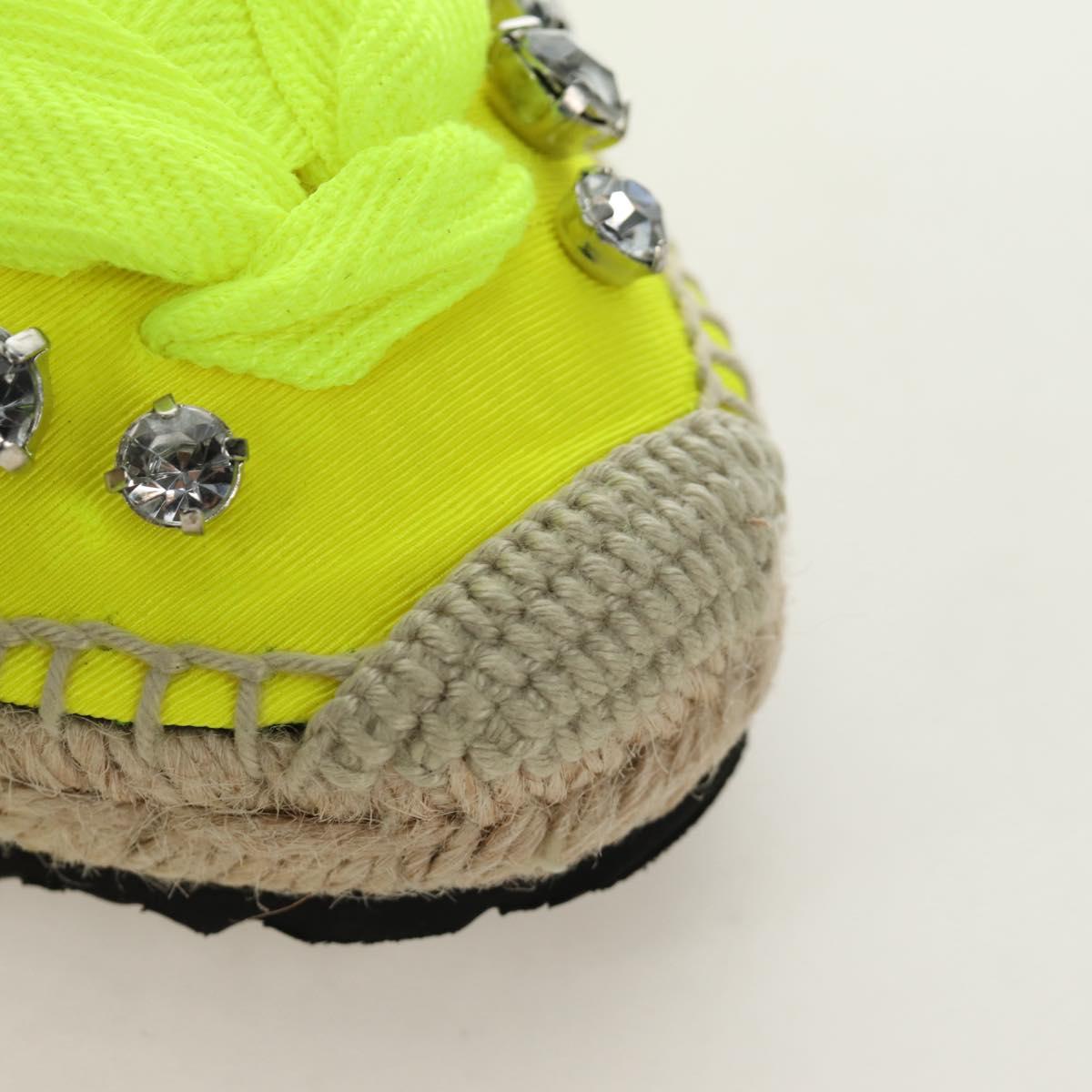 LOEWE Bijou Espadrilles Sandals Canvas Neon Green Auth 186240M