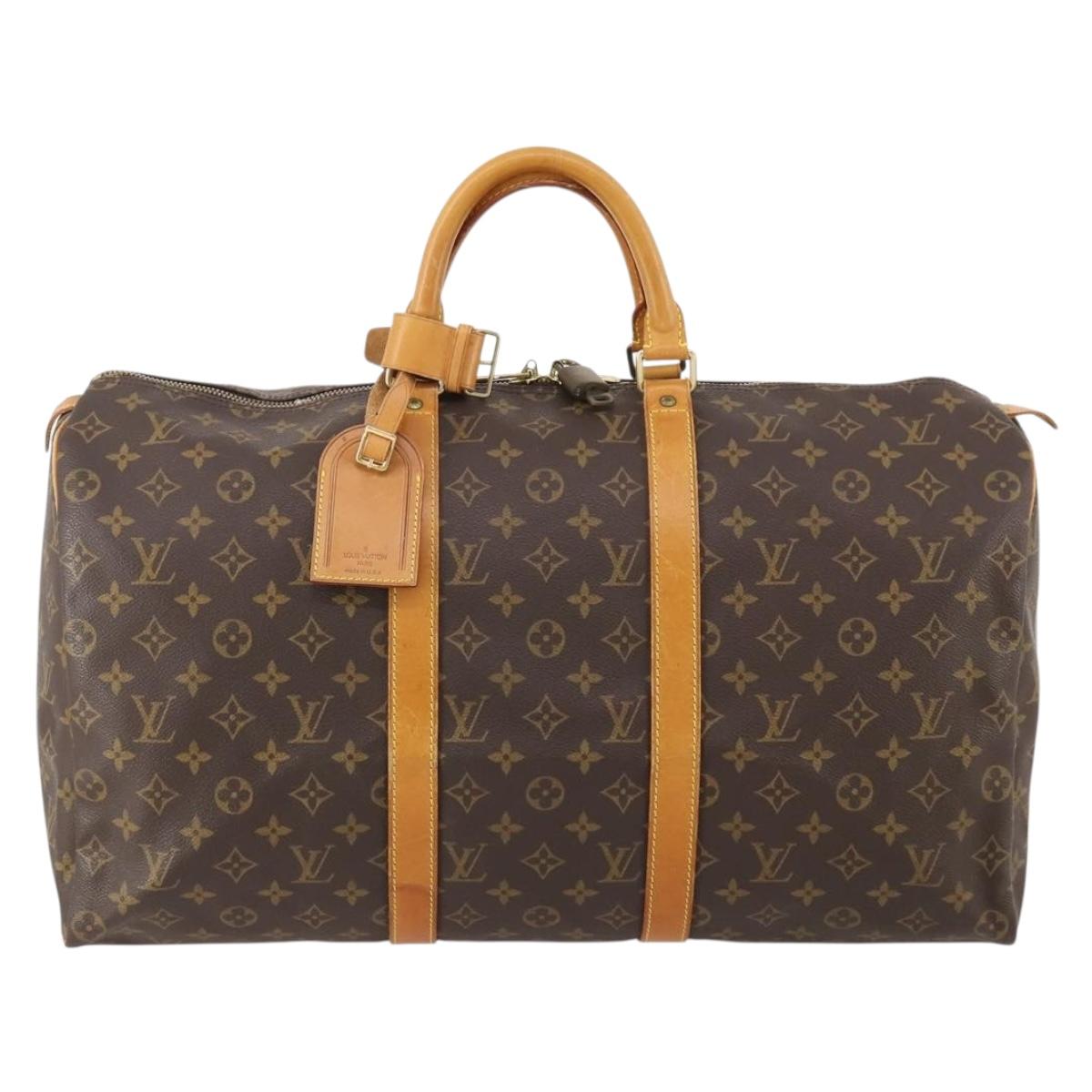 LOUIS VUITTON Monogram Keepall 50 Boston Bag M41426 LV Auth 186242A