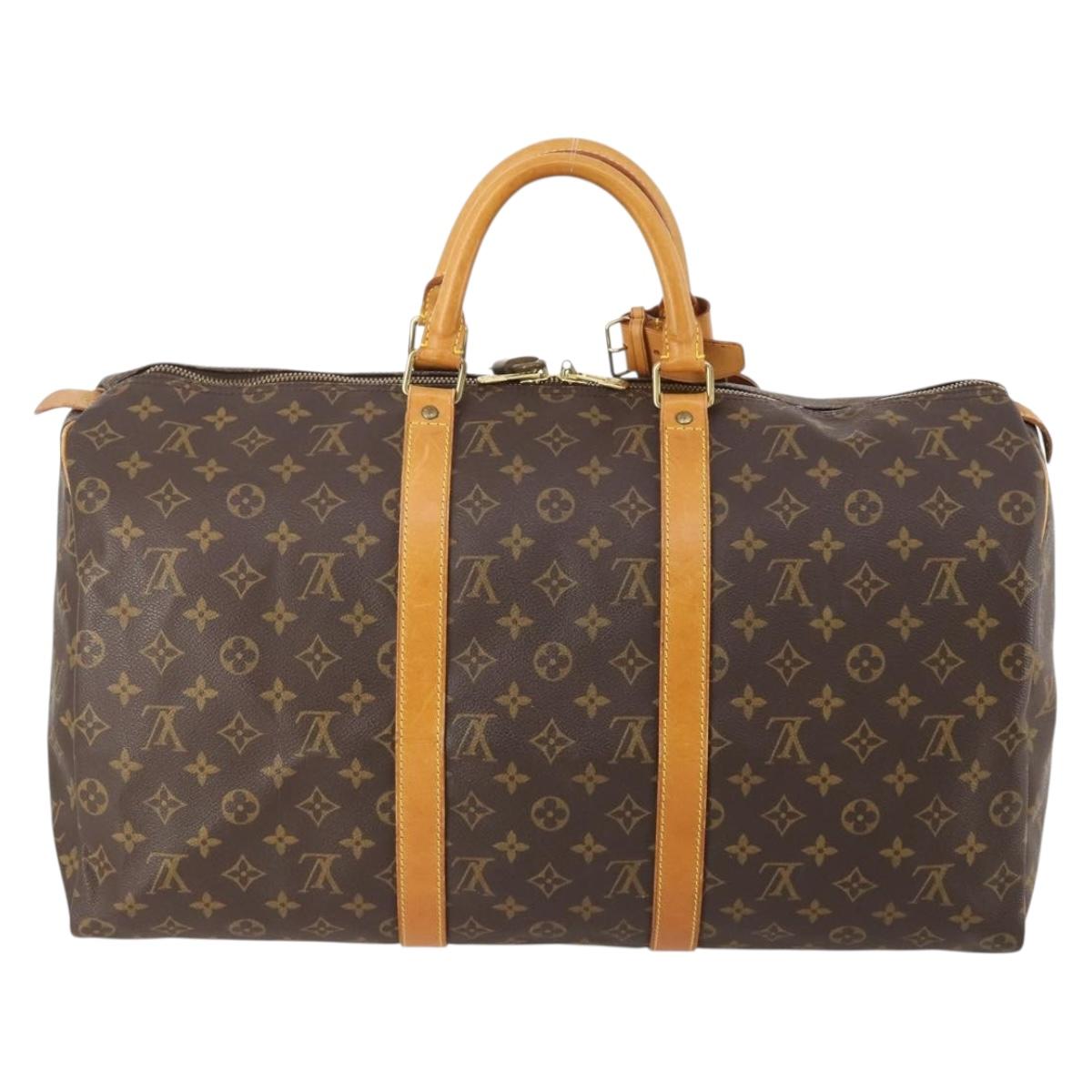 LOUIS VUITTON Monogram Keepall 50 Boston Bag M41426 LV Auth 186242A
