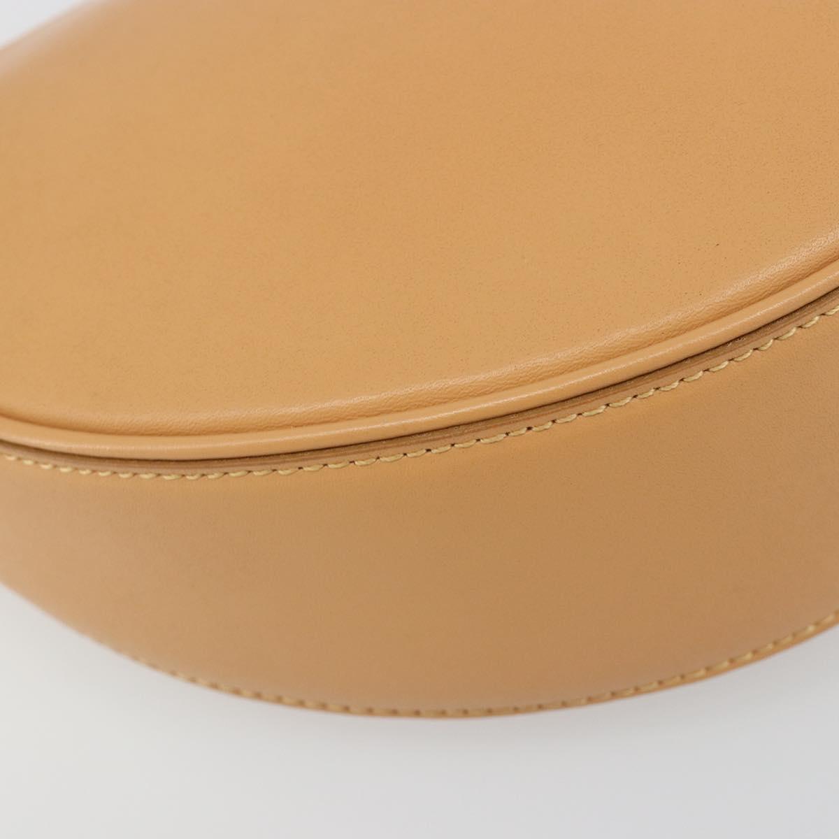 BURBERRY Shoulder Bag Leather Beige Gold Auth 186245A