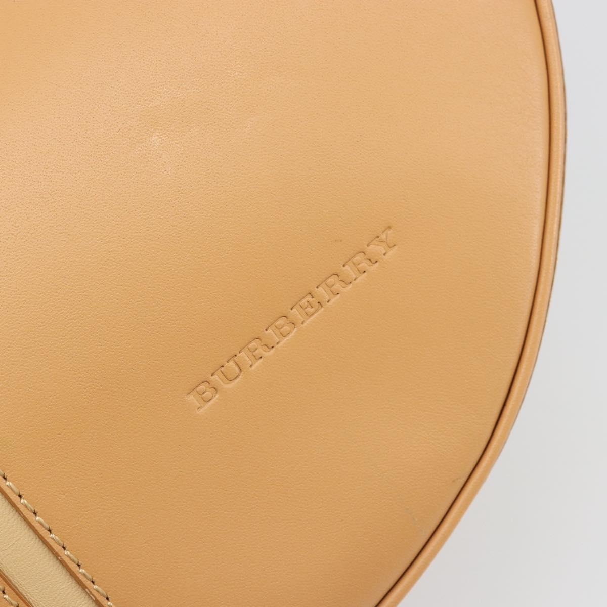 BURBERRY Shoulder Bag Leather Beige Gold Auth 186245A