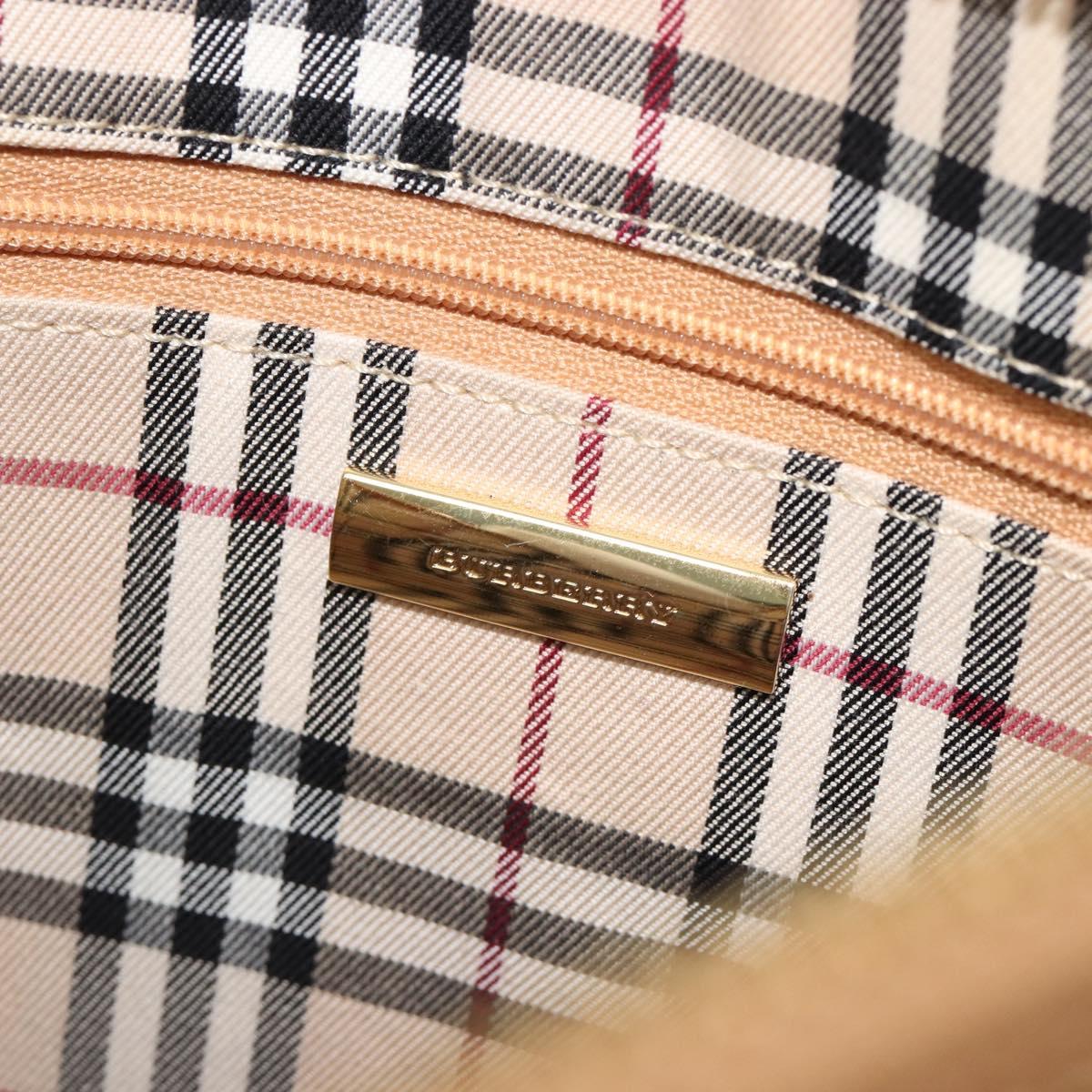 BURBERRY Shoulder Bag Leather Beige Gold Auth 186245A