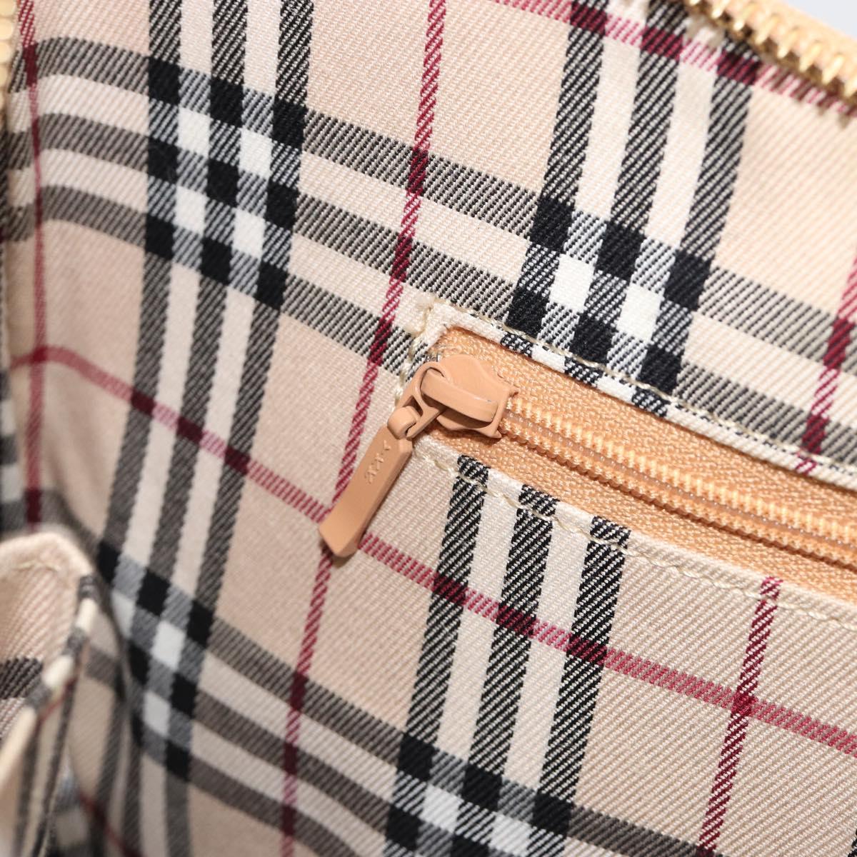 BURBERRY Shoulder Bag Leather Beige Gold Auth 186245A
