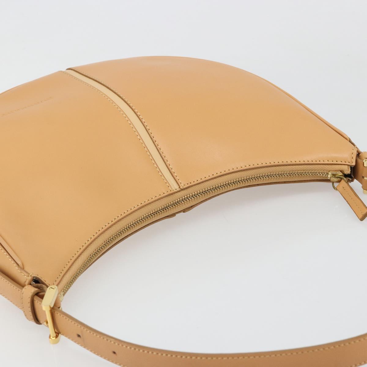 BURBERRY Shoulder Bag Leather Beige Gold Auth 186245A