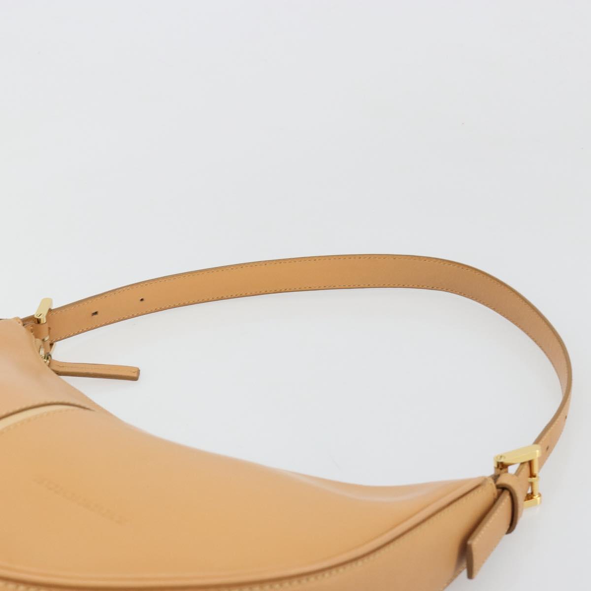 BURBERRY Shoulder Bag Leather Beige Gold Auth 186245A