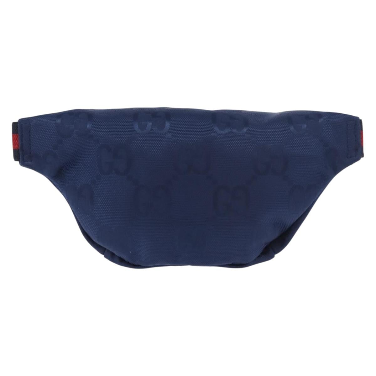 GUCCI GG Canvas Sherry Line Waist bag Navy Red 502095 Auth 186249M