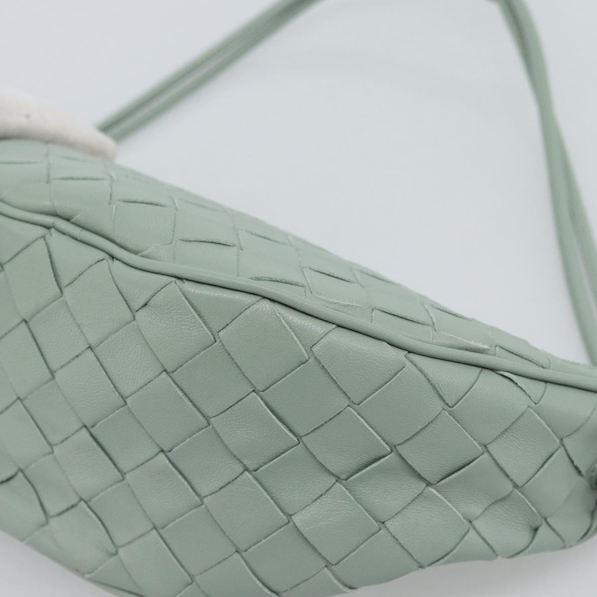 BOTTEGA VENETA INTRECCIATO Shoulder Bag Leather Green Gold Auth 186252SM