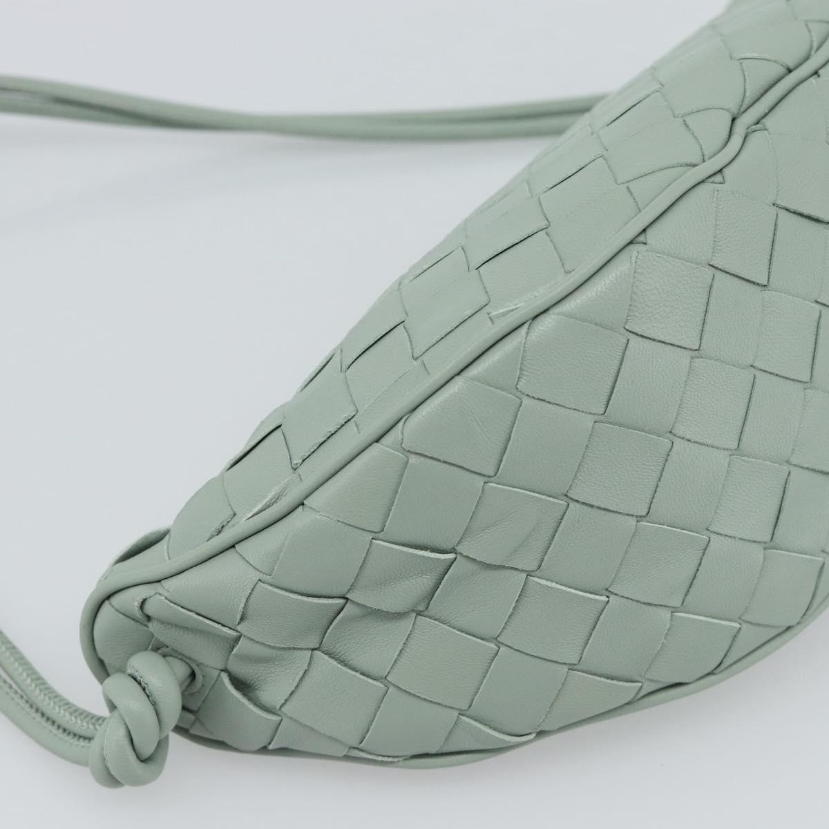 BOTTEGA VENETA INTRECCIATO Shoulder Bag Leather Green Gold Auth 186252SM