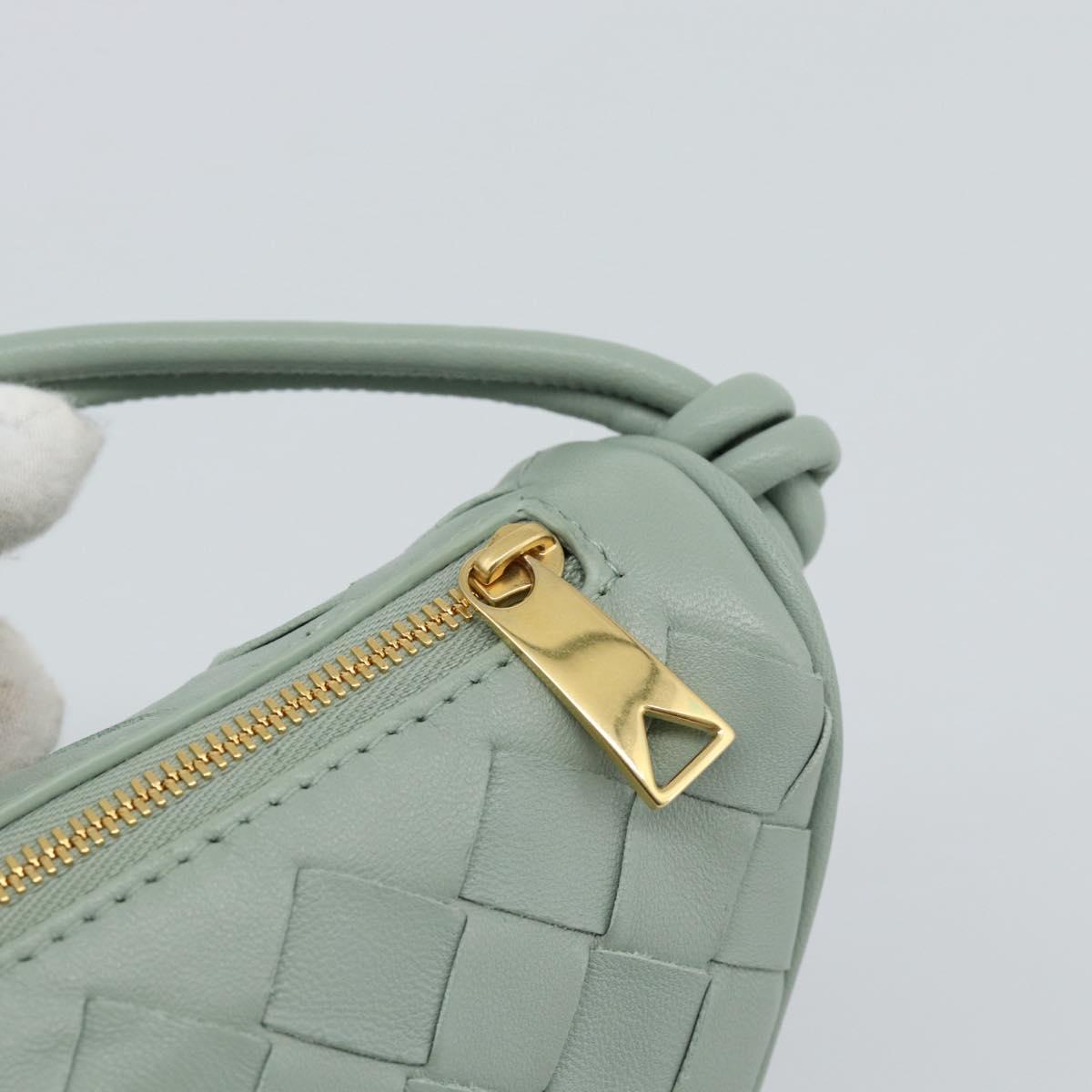 BOTTEGA VENETA INTRECCIATO Shoulder Bag Leather Green Gold Auth 186252SM