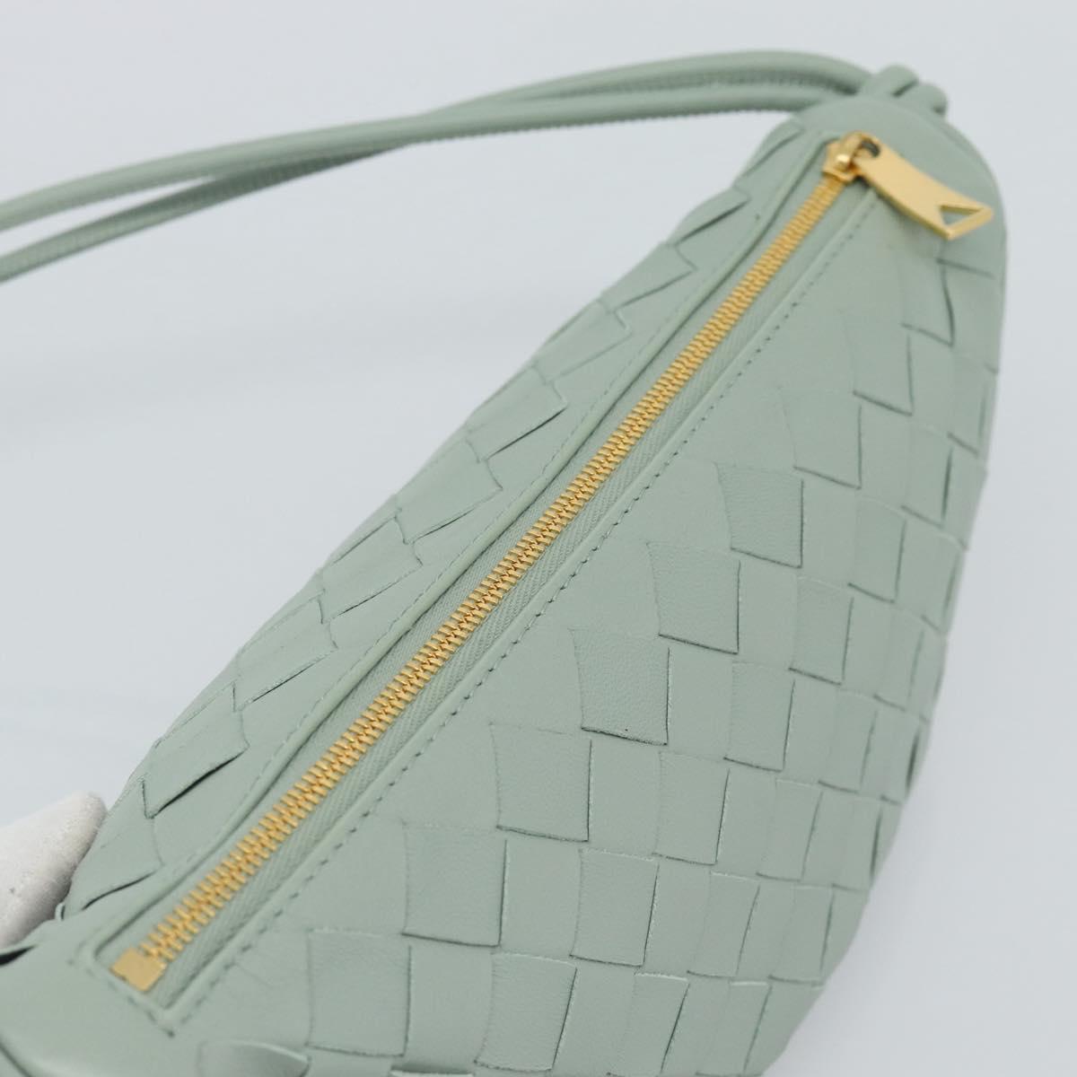 BOTTEGA VENETA INTRECCIATO Shoulder Bag Leather Green Gold Auth 186252SM